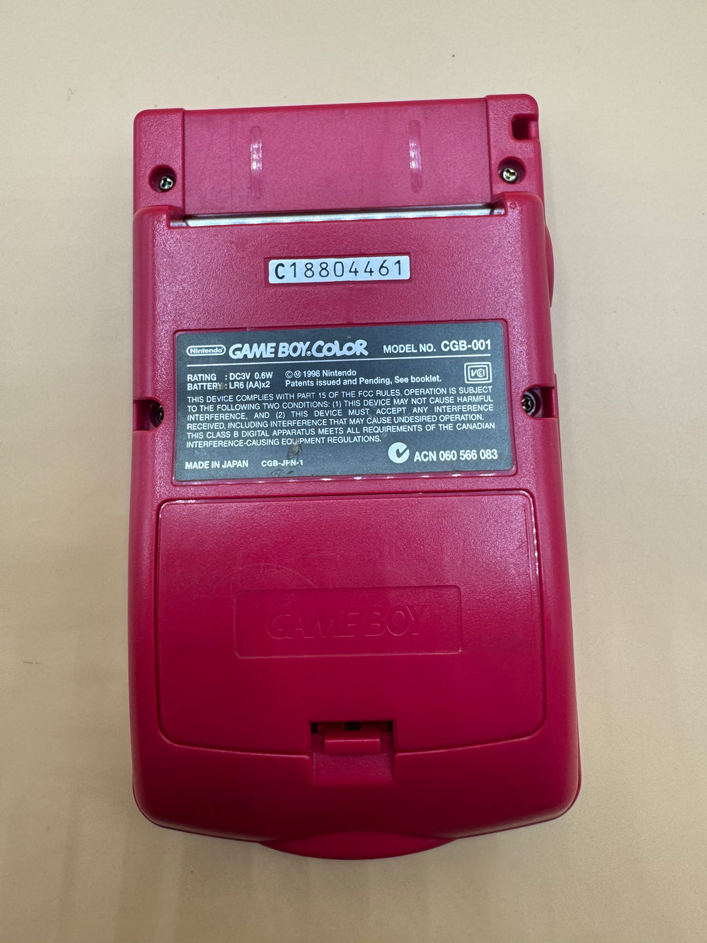 Berry Red Nintendo Gameboy Color