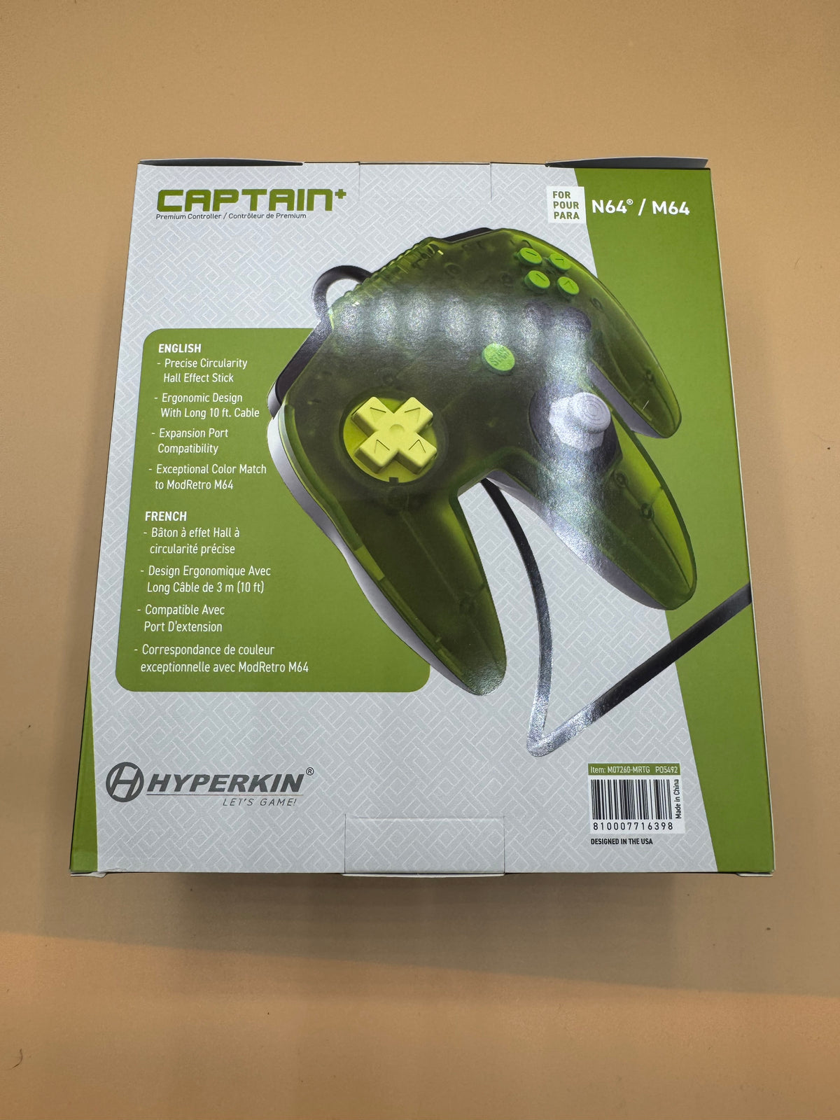 Hyperkin Captain+ Premium Controller for Nintendo 64/M64 Limited “Green” Edition