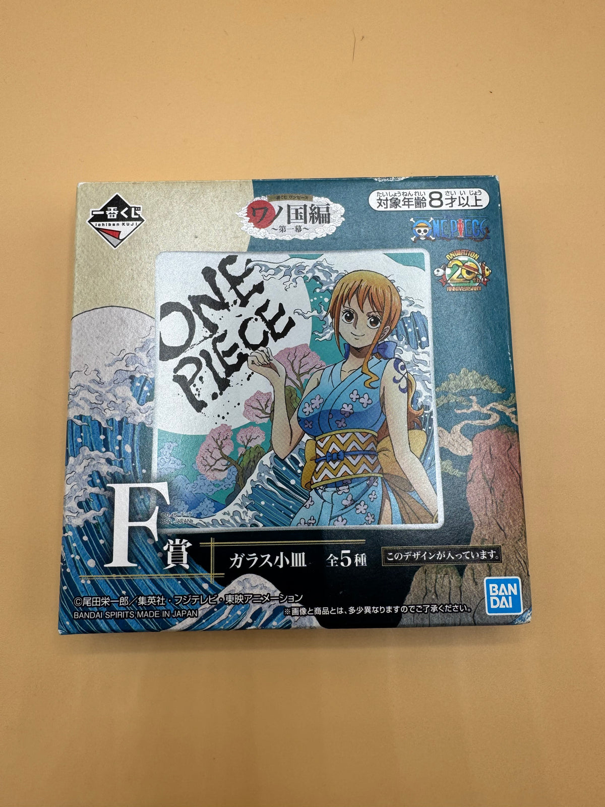 Bandai Ichiban Kuji "One Piece Wano Country Arc ~Act One~" Prize F Glass Small Plate (O-Nami design)