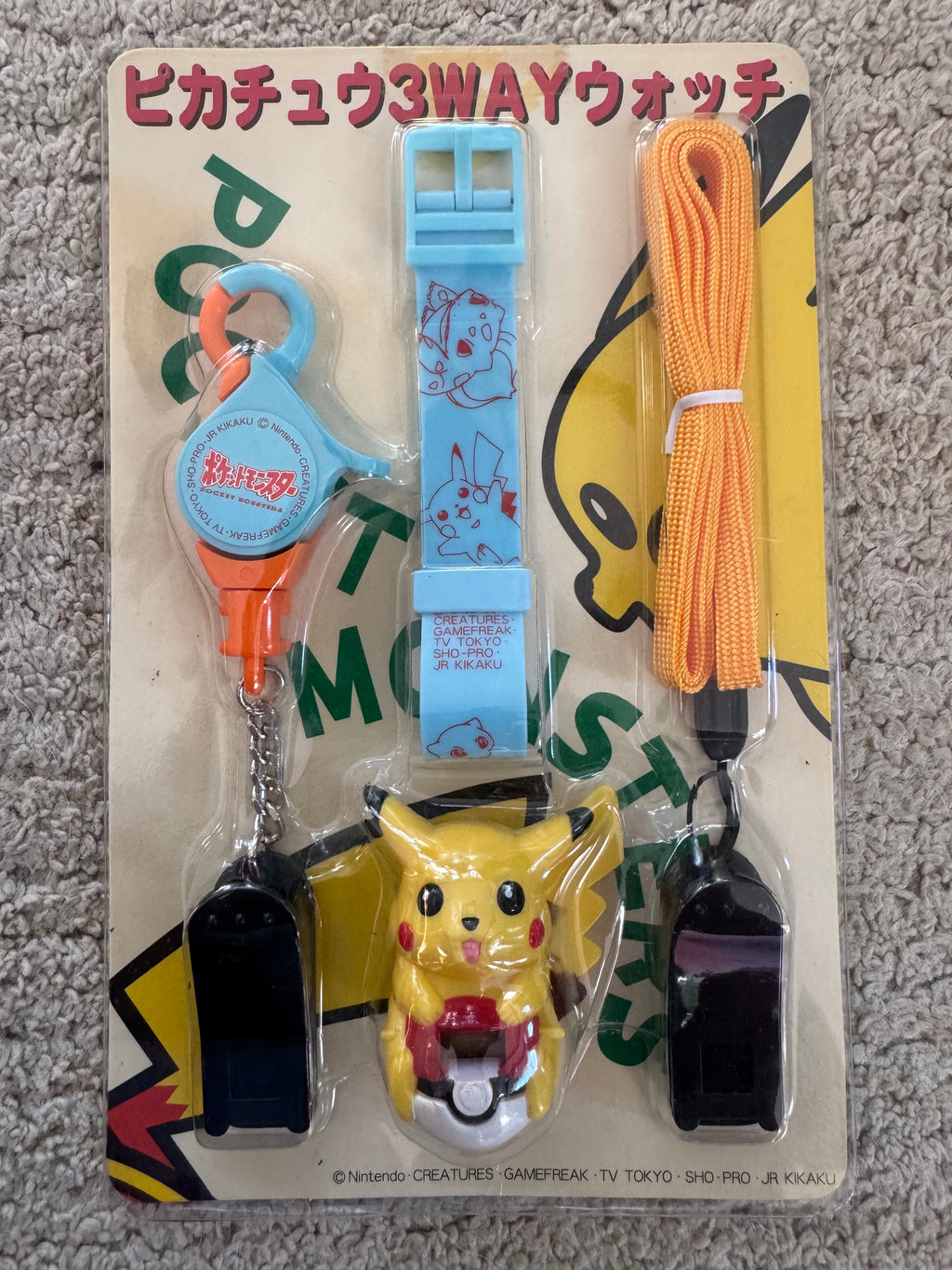 Vintage Japanese Pokémon Pikachu 3-Way Watch (ピカチュウ 3WAY ウォッチ)
