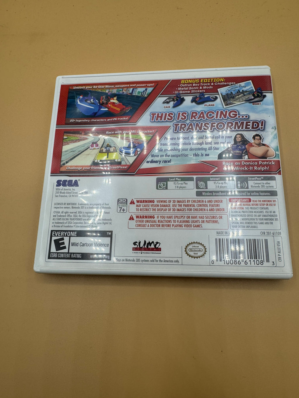 Sonic All Stars Racing Transformed CiB