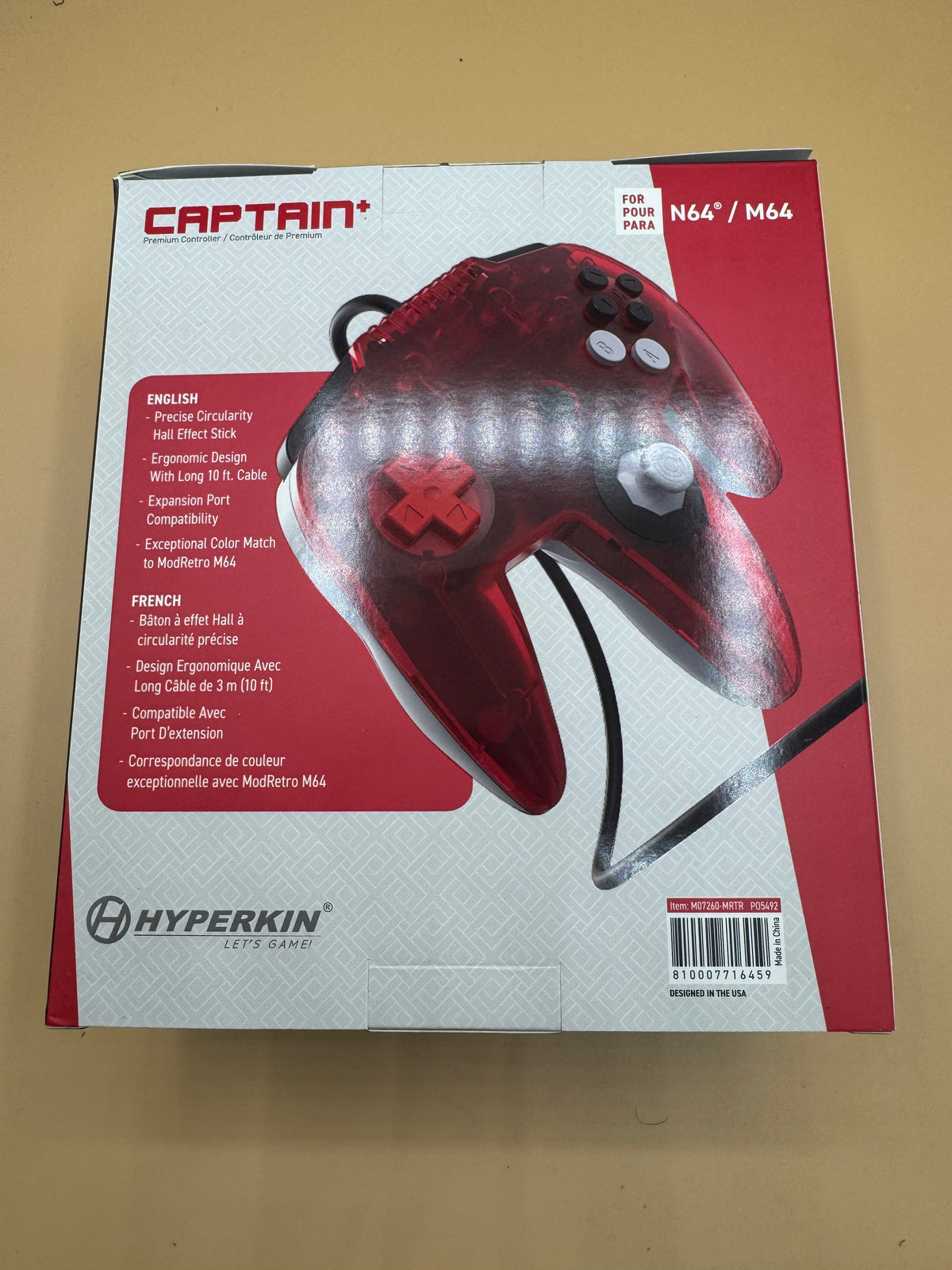 Hyperkin Captain+ Premium Controller for Nintendo 64/M64 Limited “Red” Edition
