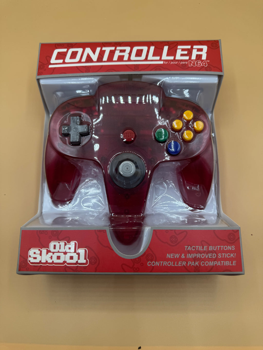 Oldskool Controller for Nintendo 64 (Watermelon Red)