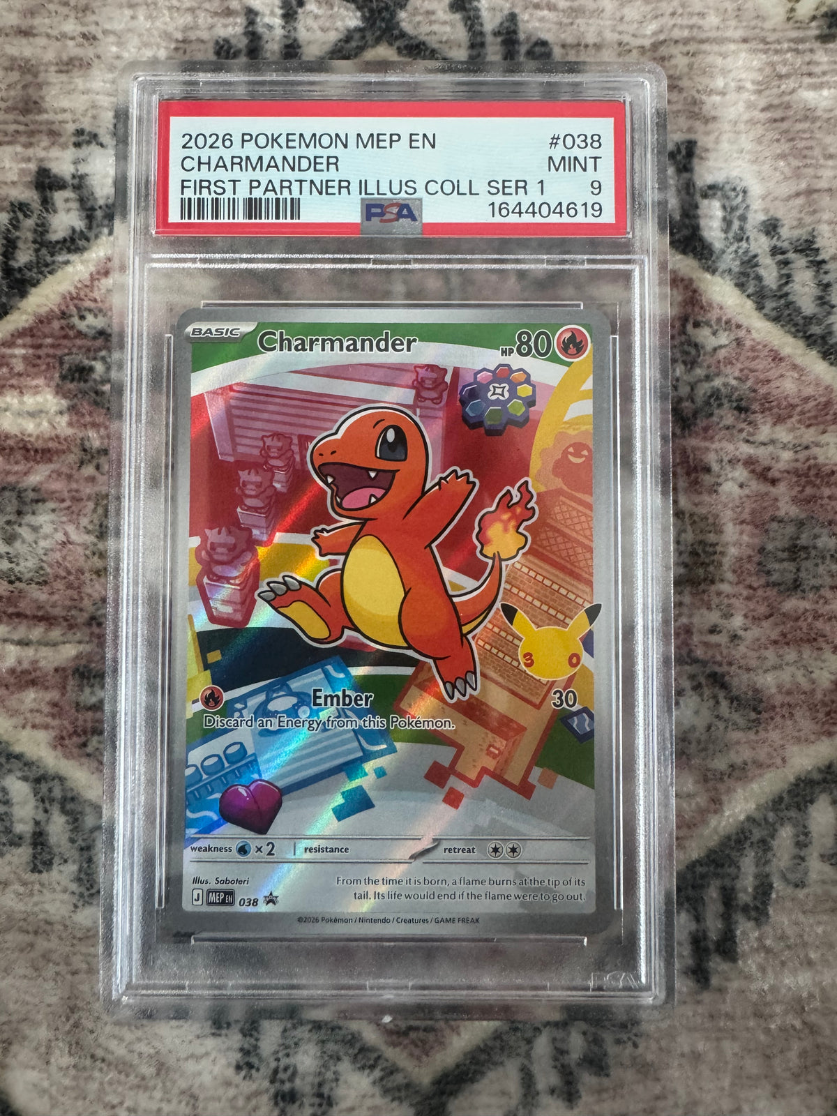 Pokémon TCG: CHARMANDER FIRST PARTNER ILLUS COLL SER 1 PSA 9