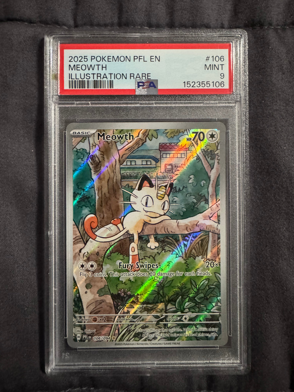 Pokémon TCG: Meowth Illustration Rare PSA 9