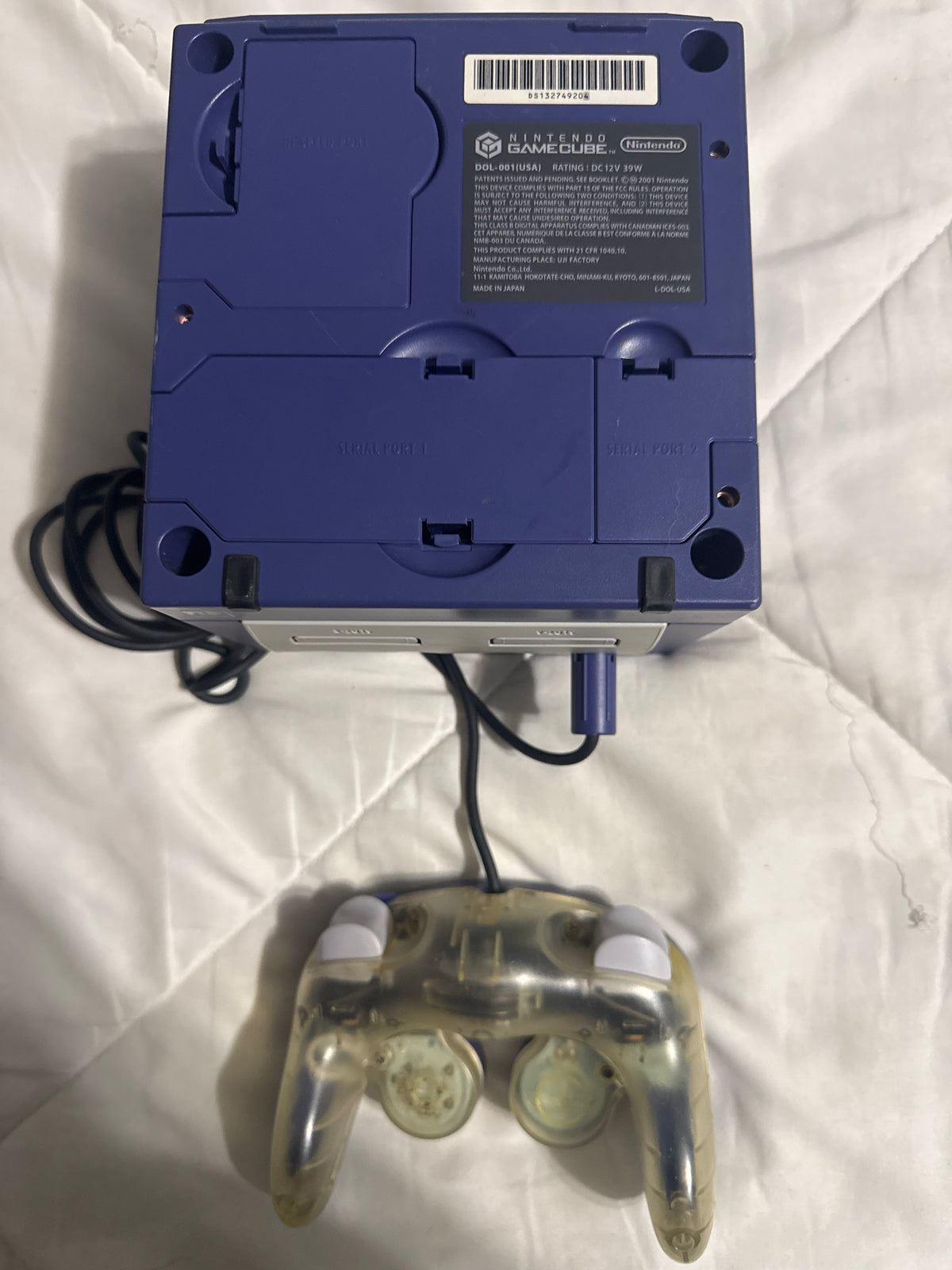 Indigo/Violet Nintendo GameCube with Official Indigo/Clear GameCube Controller