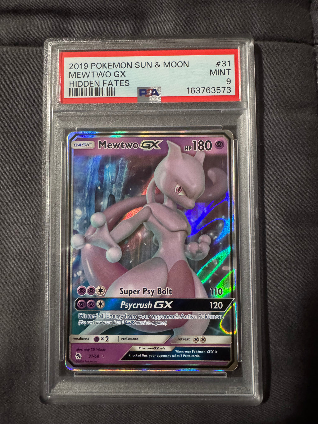POKEMON TCG: SUN & MOON HIDDEN FATES #31 MEWTWO GX