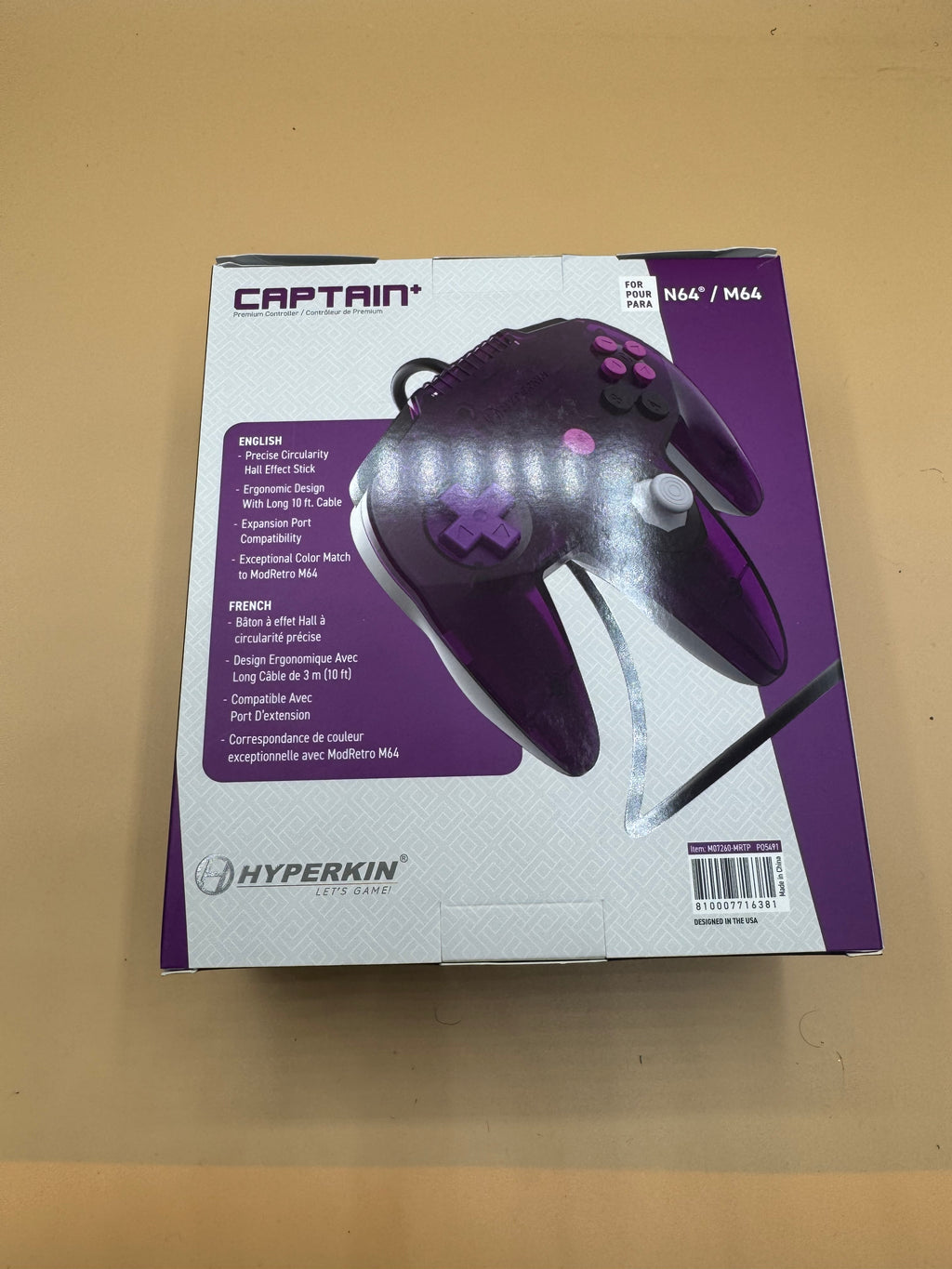 Hyperkin Captain+ Premium Controller for Nintendo 64/M64 Limited “Purple” Edition