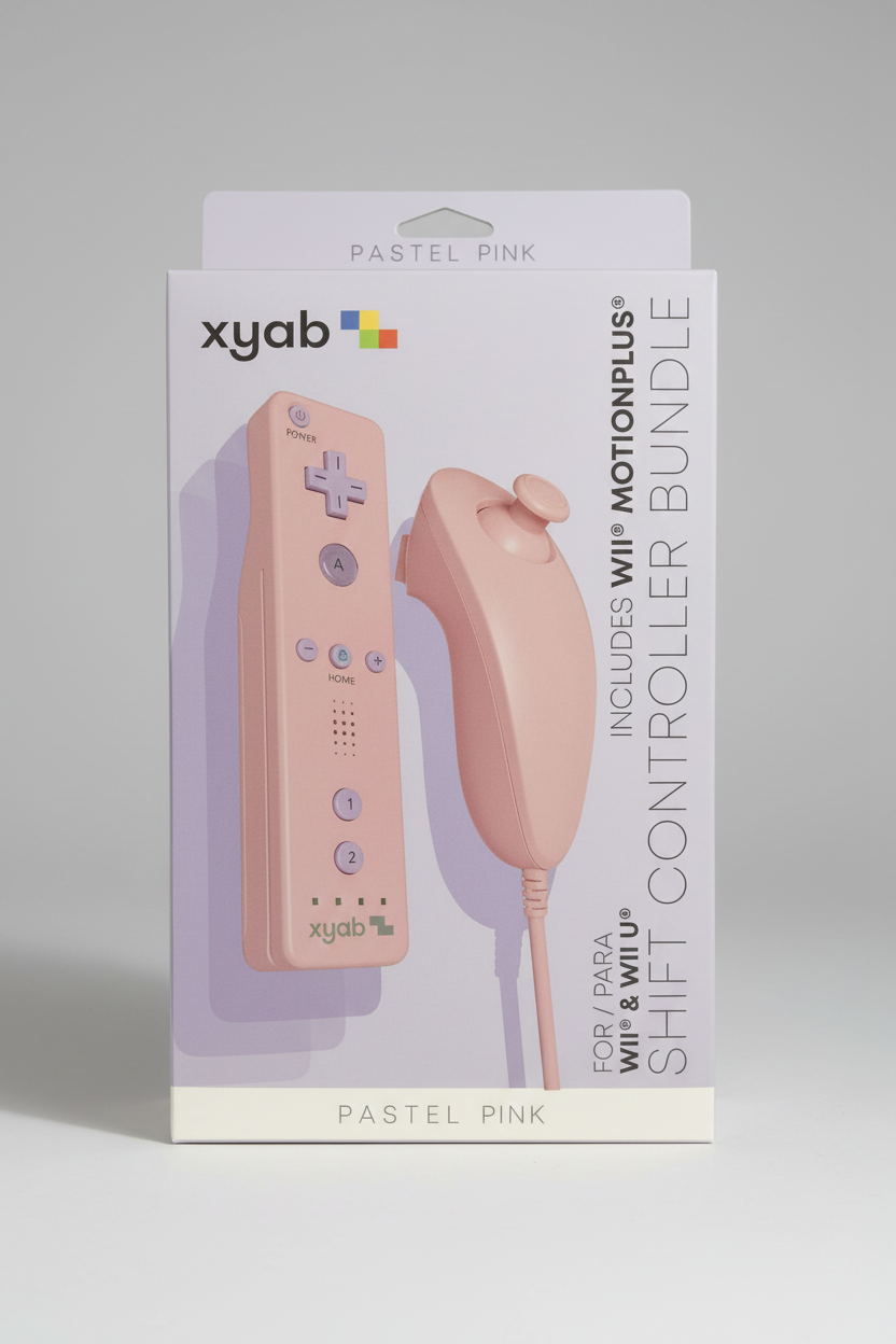 Xyab Wii Controller Bundle—Pastel Pink for Nintendo Wii/Wii U