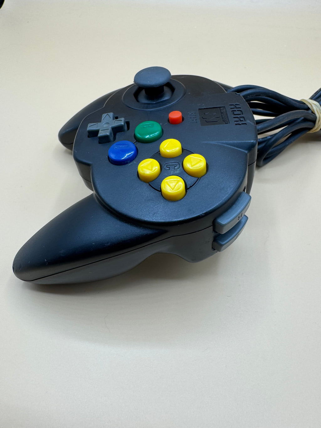 Black Hori Mini Pad 64 Controller with Modded PS2 Joystick