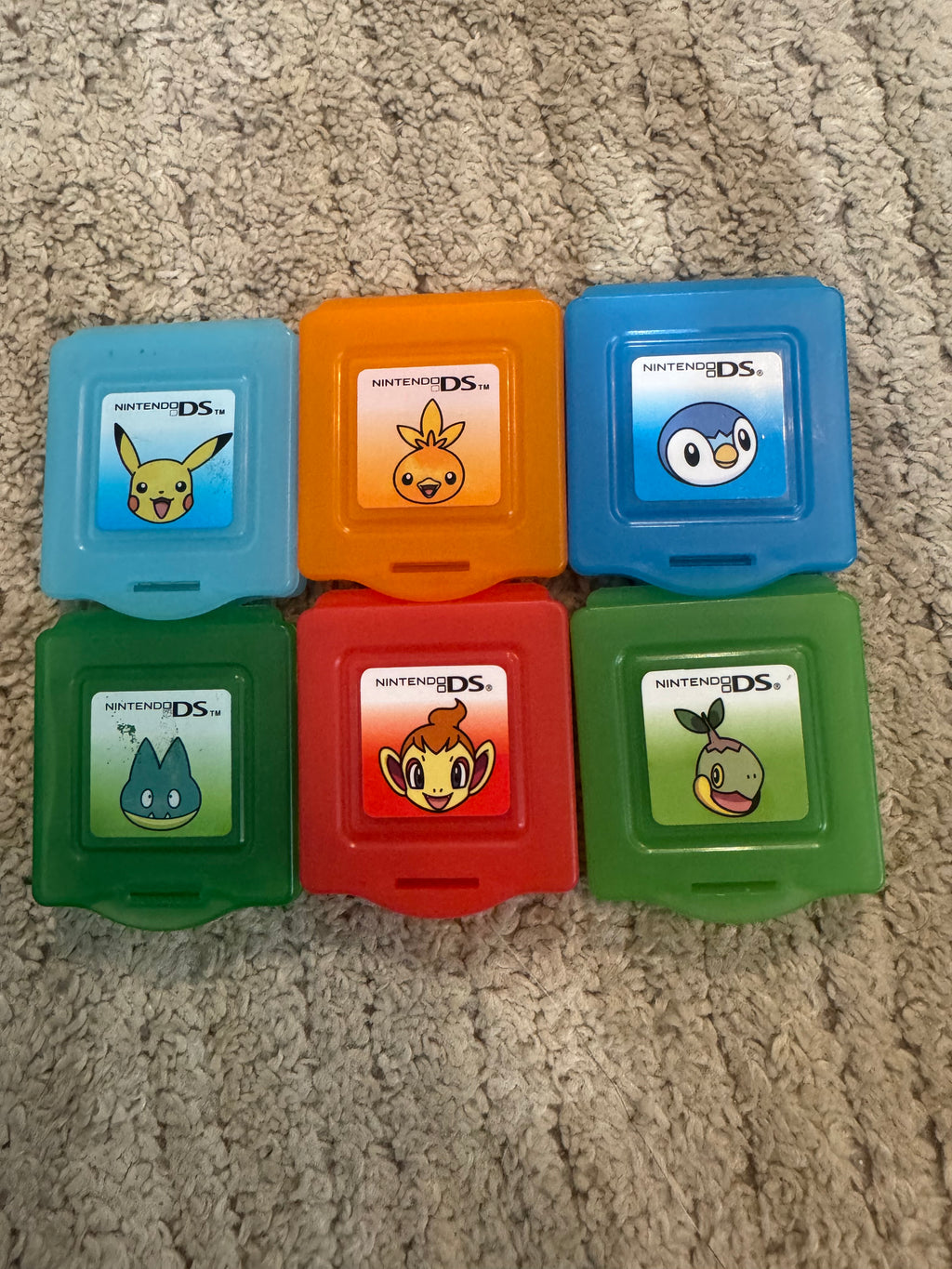 Set of 6 Vintage Pokemon Nintendo DS game Cases (Japanese import)