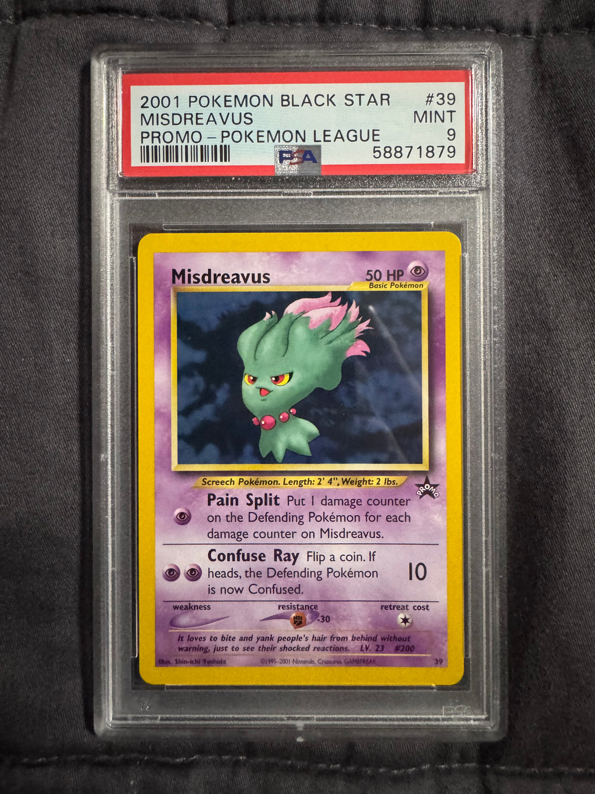 Pokémon TCG: MISDREAVUS POKEMON LEAGUE 2001 Promo PSA 9