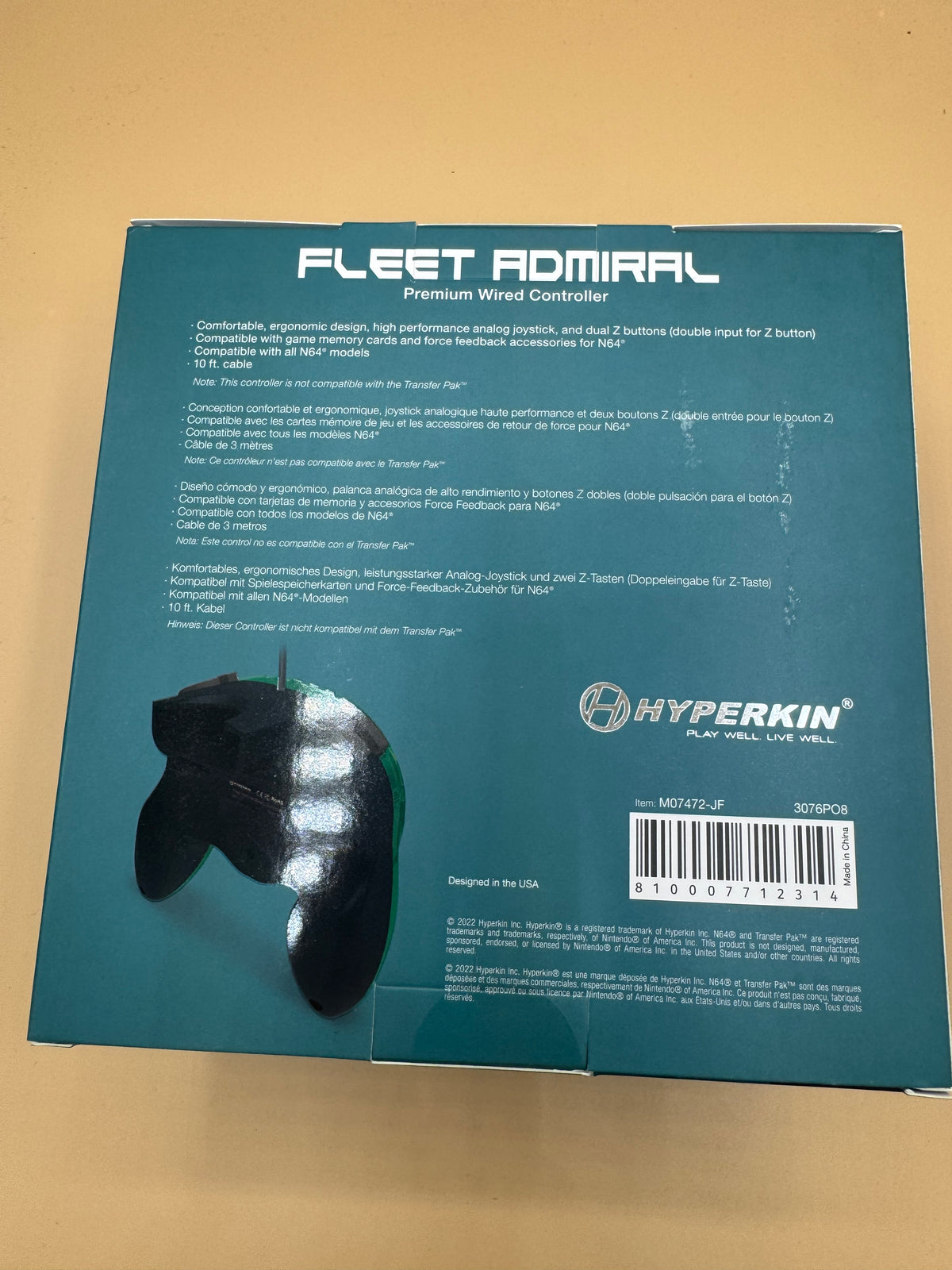 Hyperkin “Fleet Admiral” Premium Controller (Jade Fleet) for Nintendo 64