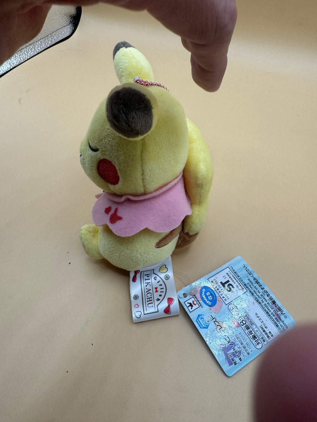 Japan-exclusive Banpresto "Girlish Pikachu" Mascot Keychain Plush (2018 Release)
