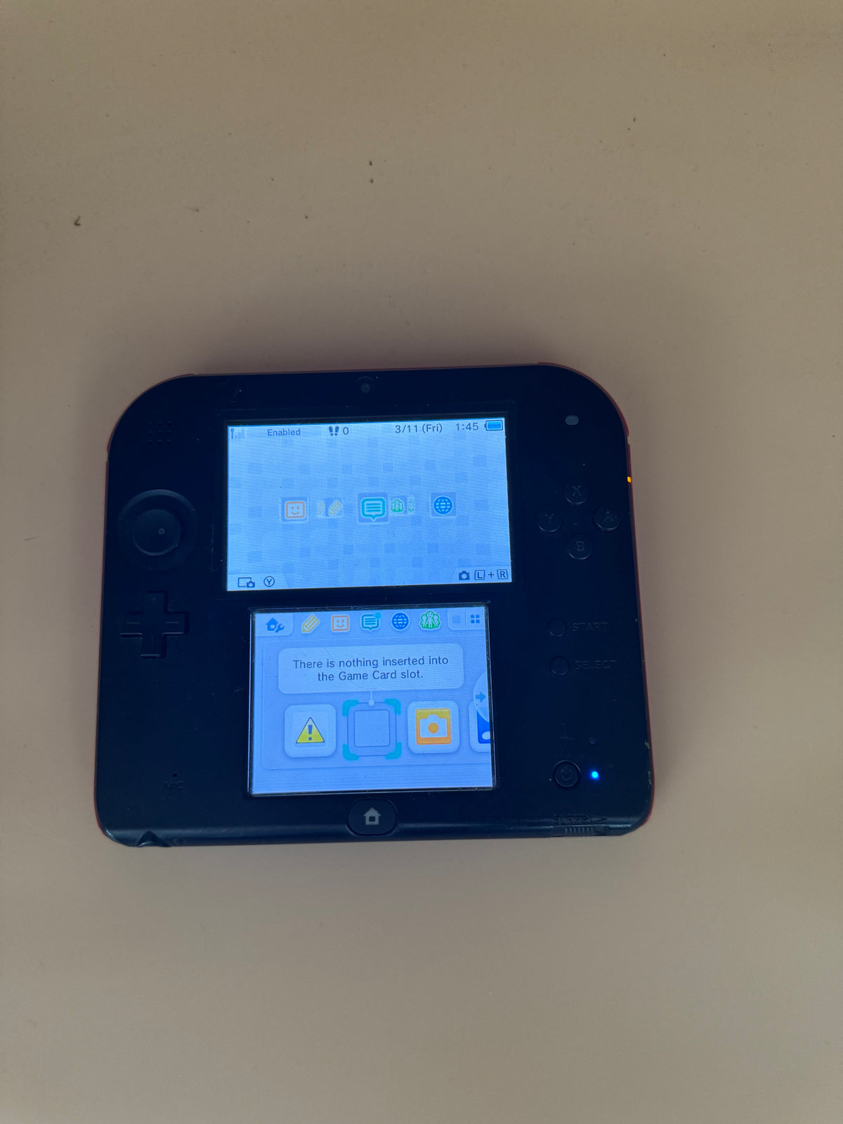 Crimson Red Nintendo 2DS with sd card