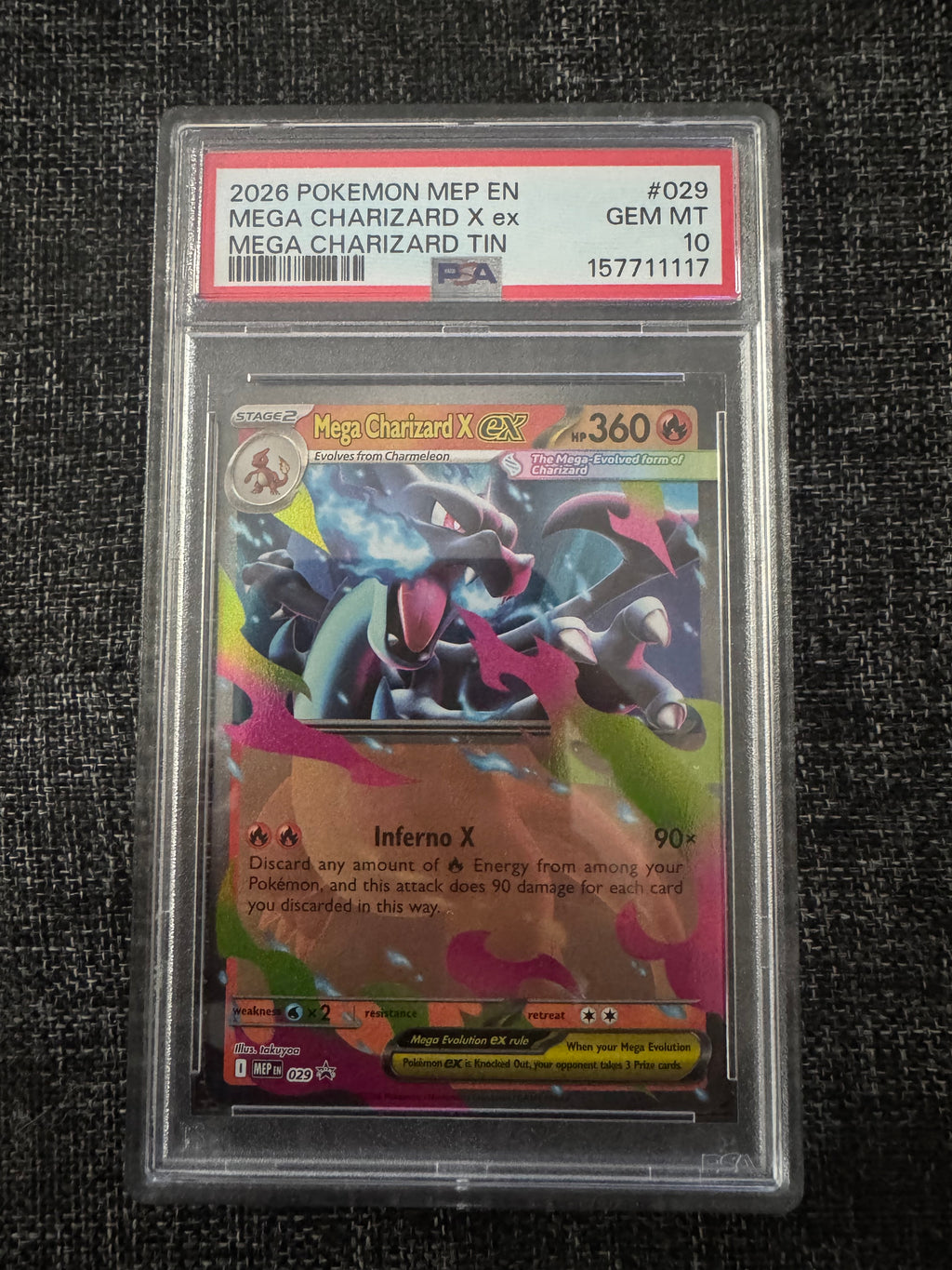 Pokémon TCG: Mega Charizard X ex Mega Charizard X Tin Promo PSA 10