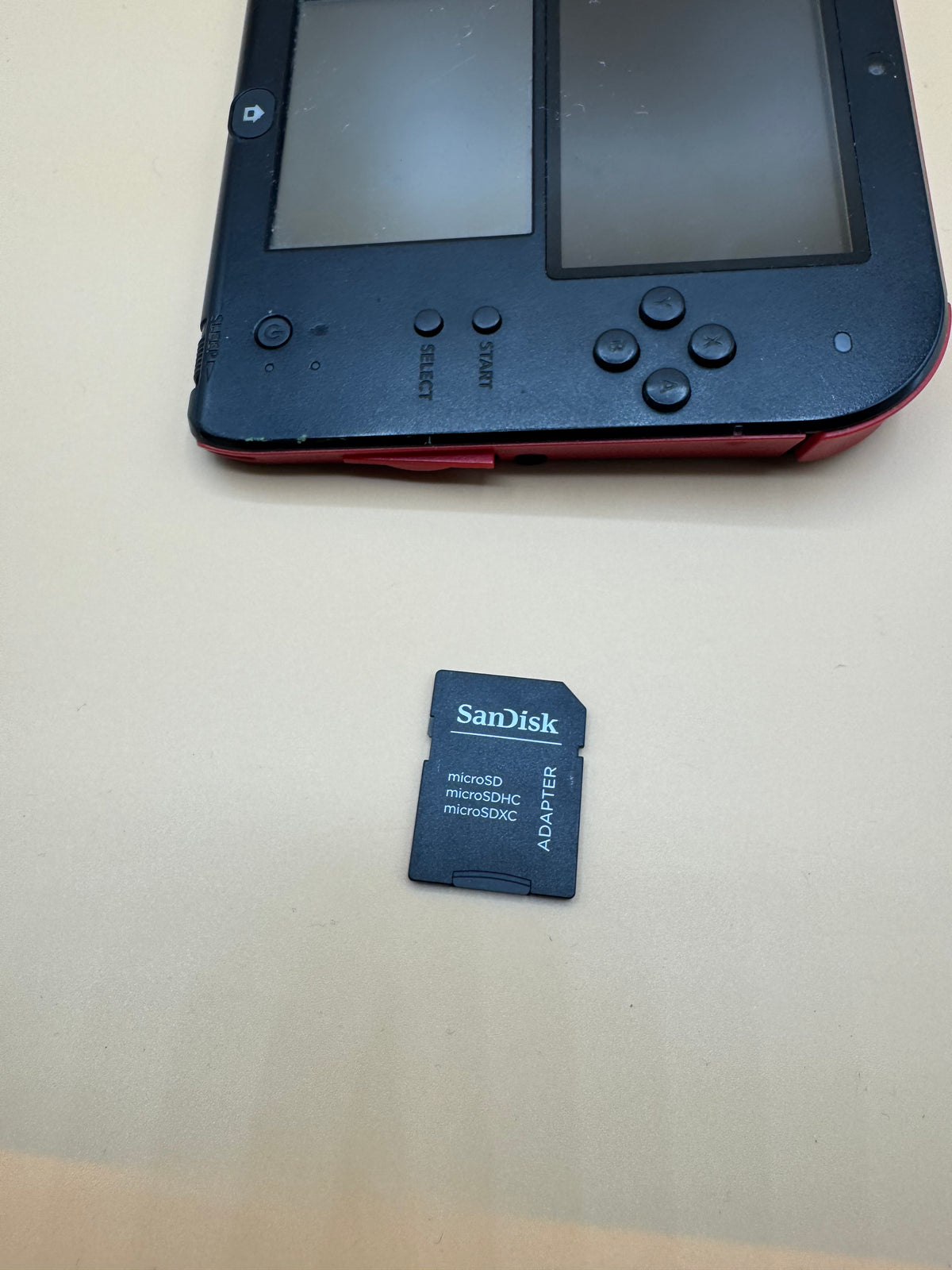 Crimson Red Nintendo 2DS with sd card