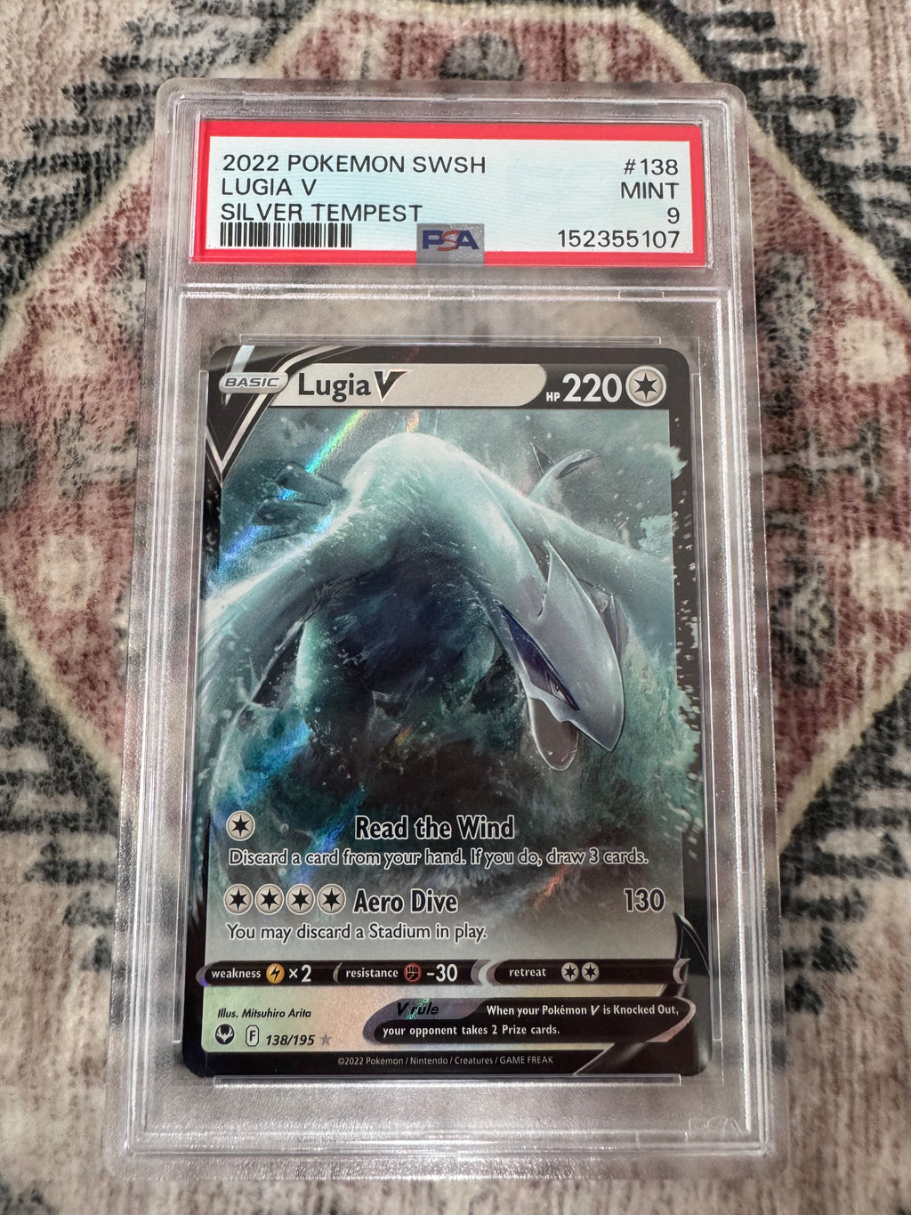 Pokémon TCG: Lugia V Silver Tempest PSA 9
