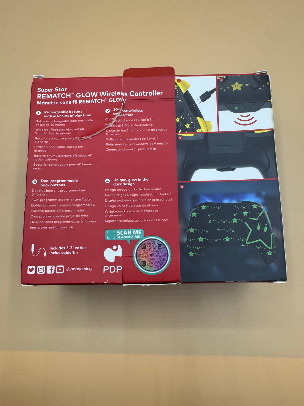 PDP REMATCH GLOW Wireless Controller (Super Mario Stars)