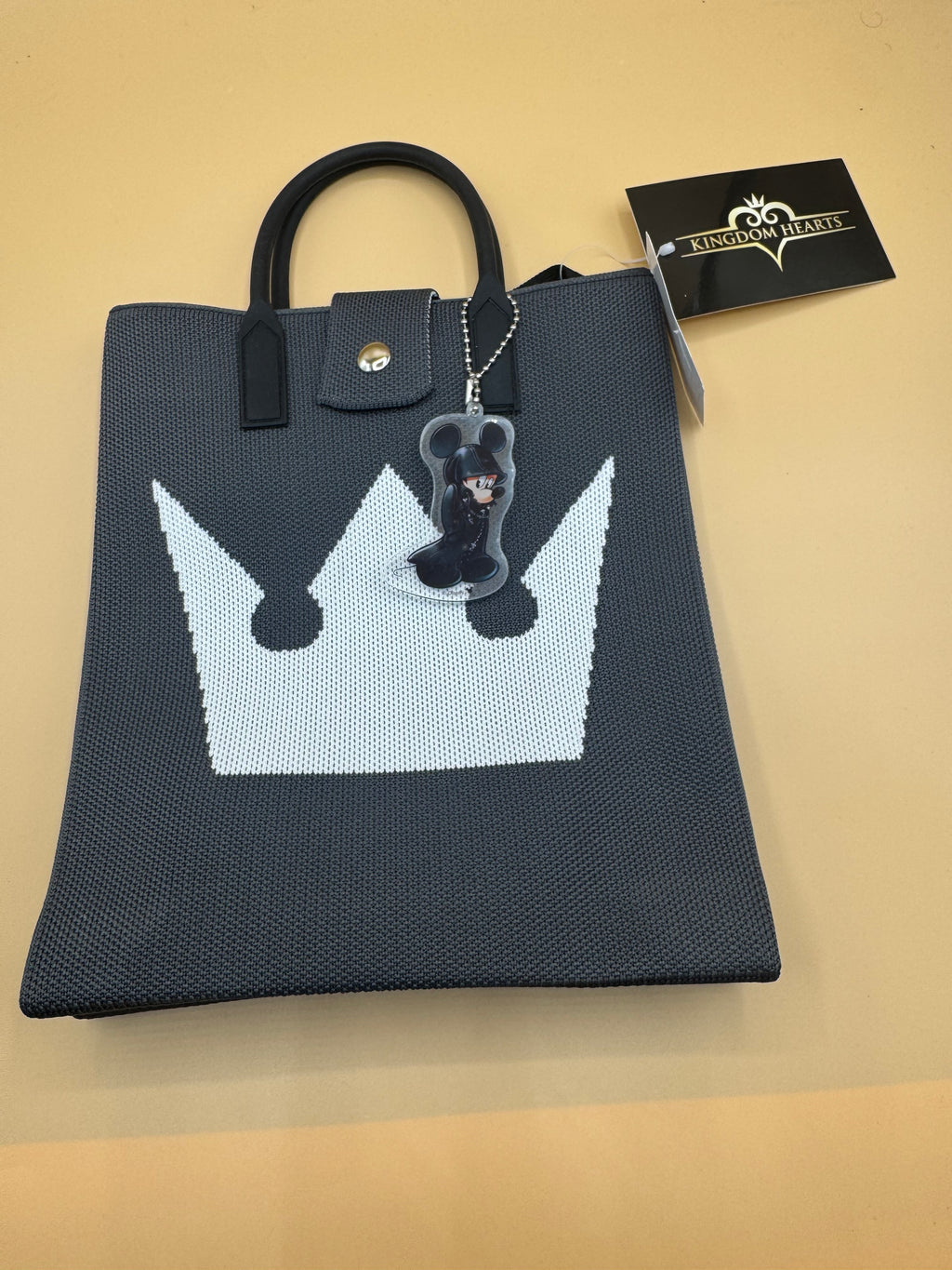 Kingdom Hearts × Shimamura Collaboration King Mickey/Crown 2-Way Knit Tote Bag (Japanese import)