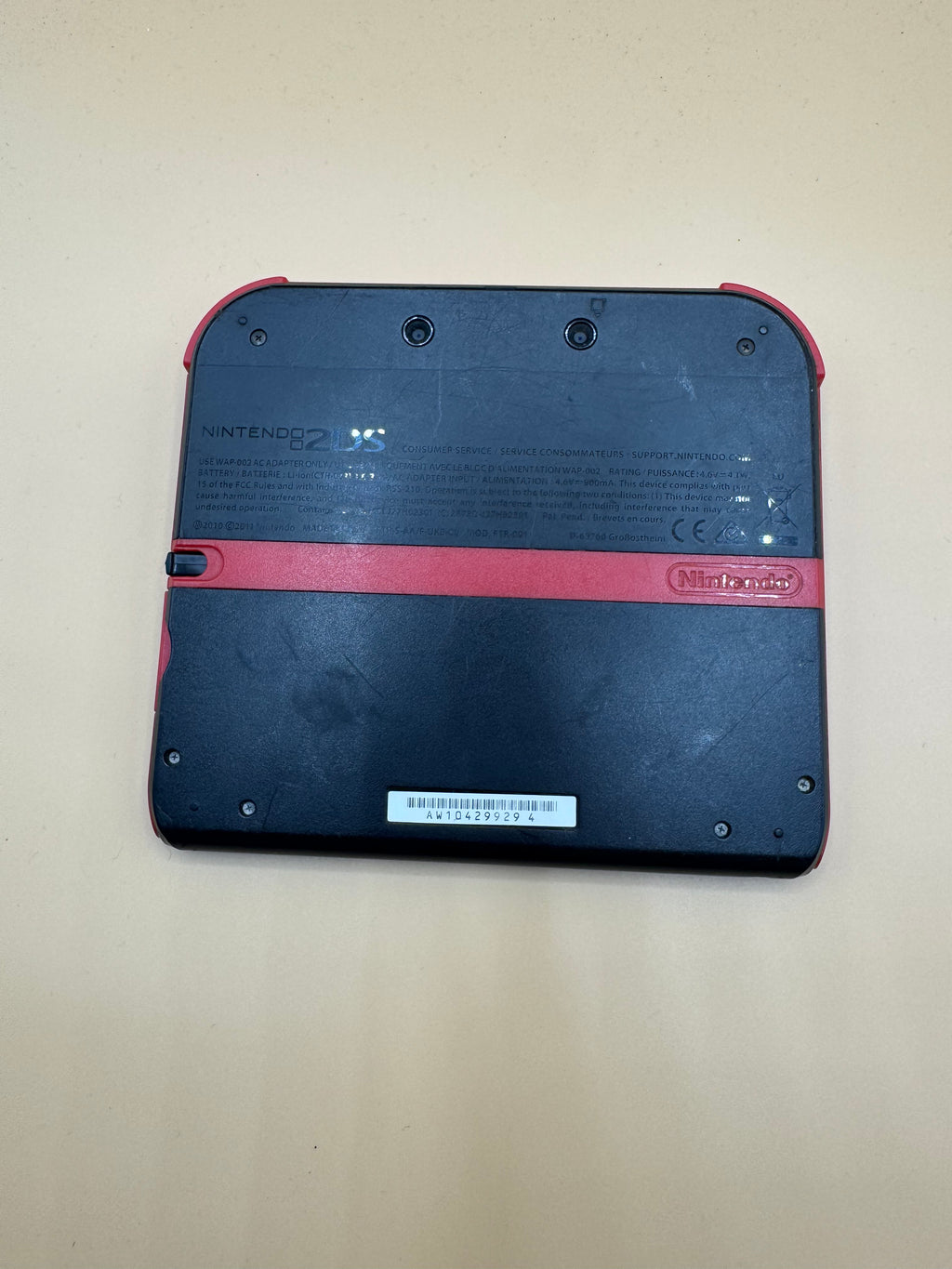 Crimson Red Nintendo 2DS with sd card