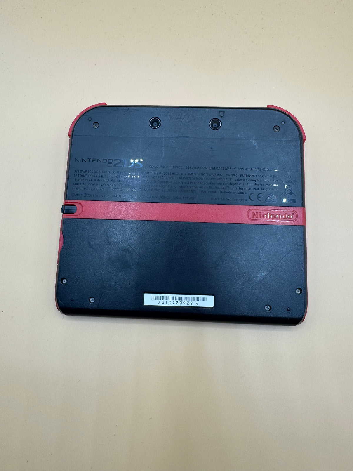 Crimson Red Nintendo 2DS with sd card
