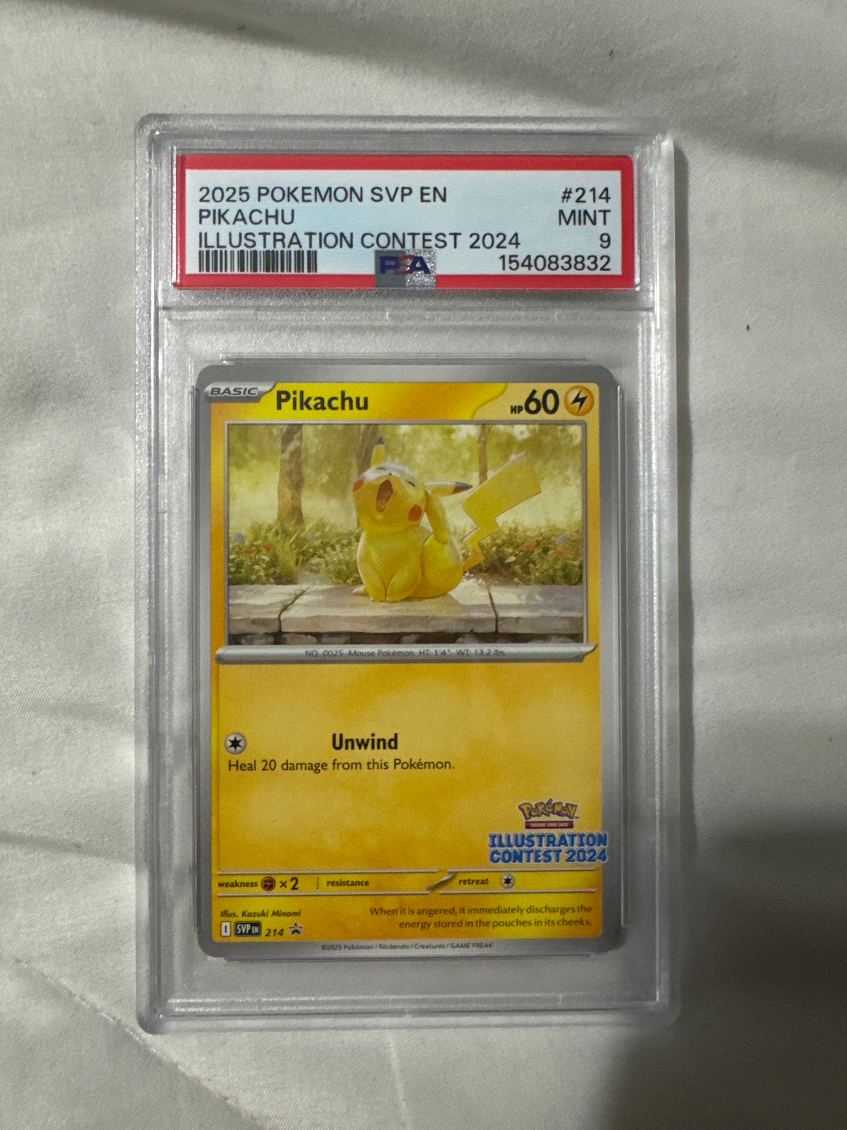 Pokémon TCG: Pikachu Illustration Contest 2024 Promo PSA 9