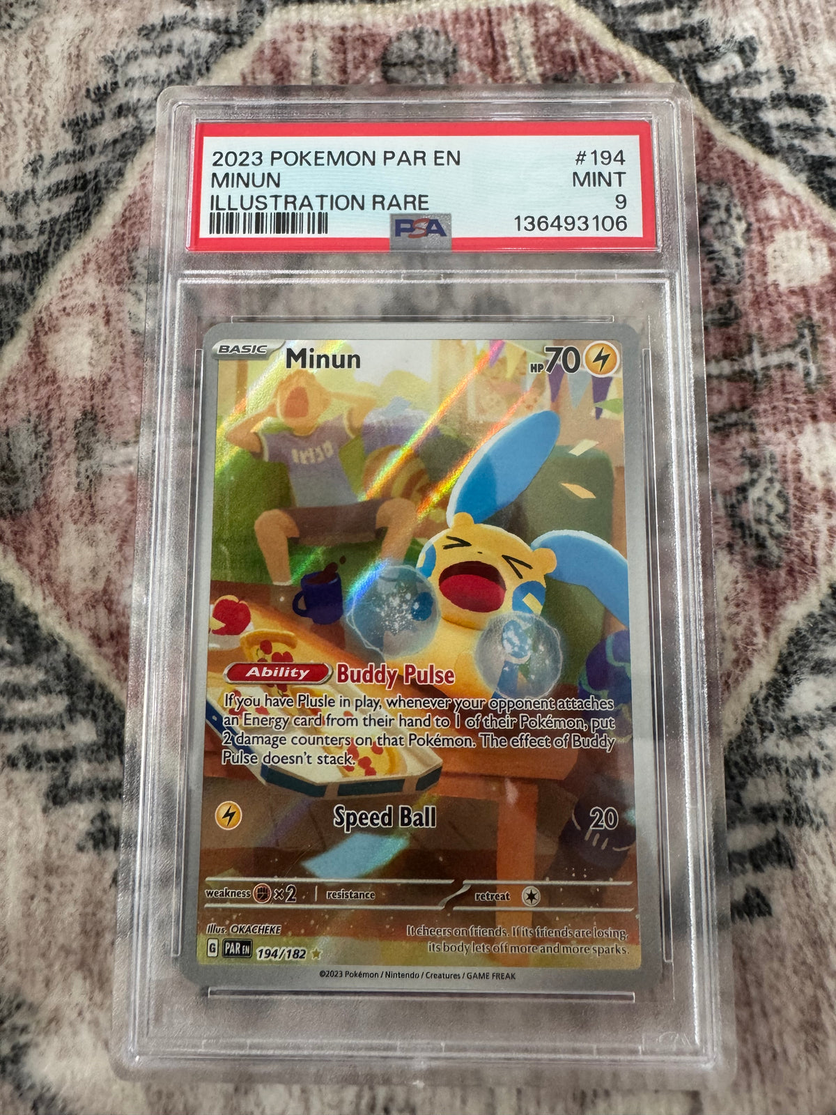 Pokémon TCG: Minum Illustration Rare Paradox Rift PSA 9