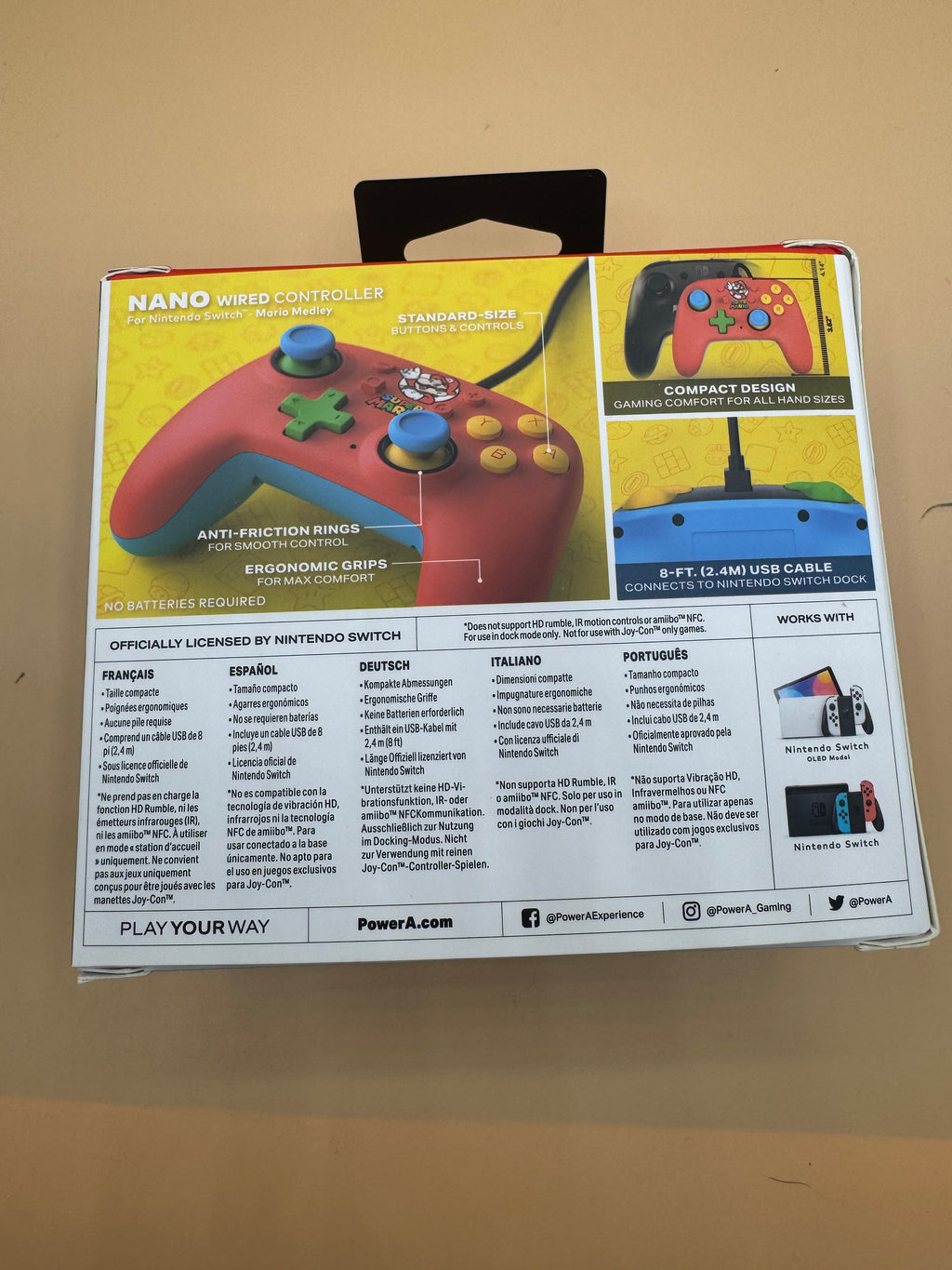 PowerA Nano Wired Controller for Nintendo Switch "Mario Medley"