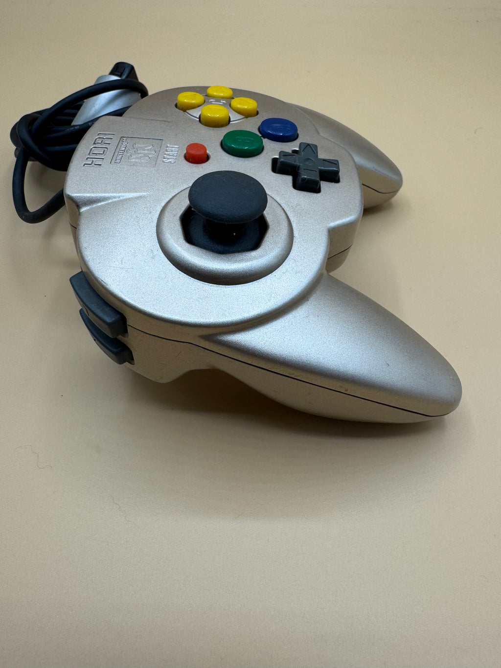 Gold Hori Mini Pad 64 Controller with modded PS2 Joystick
