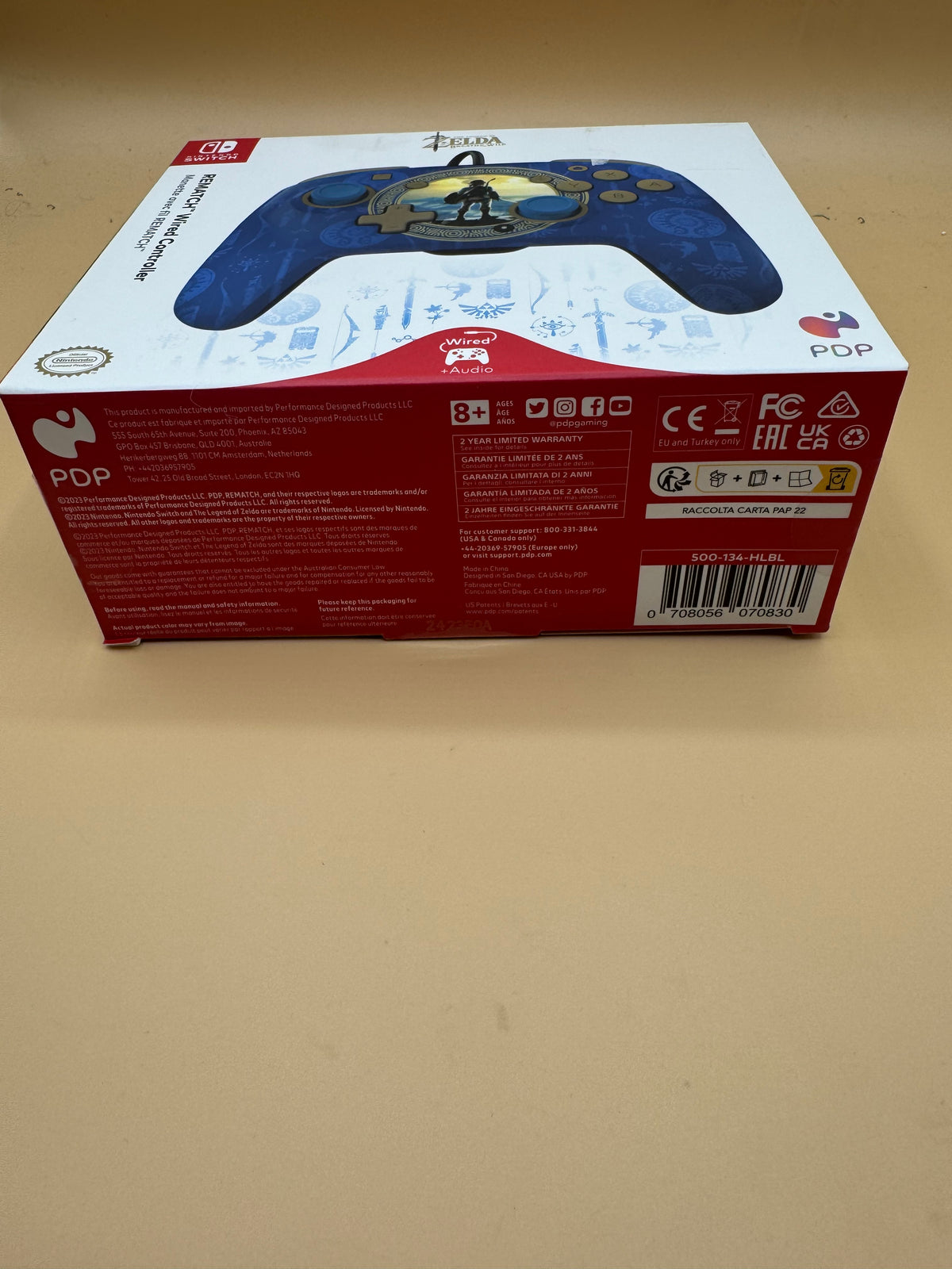 PDP REMATCH Wired Controller for Nintendo Switch (Legend of Zelda Hyrule Blue)