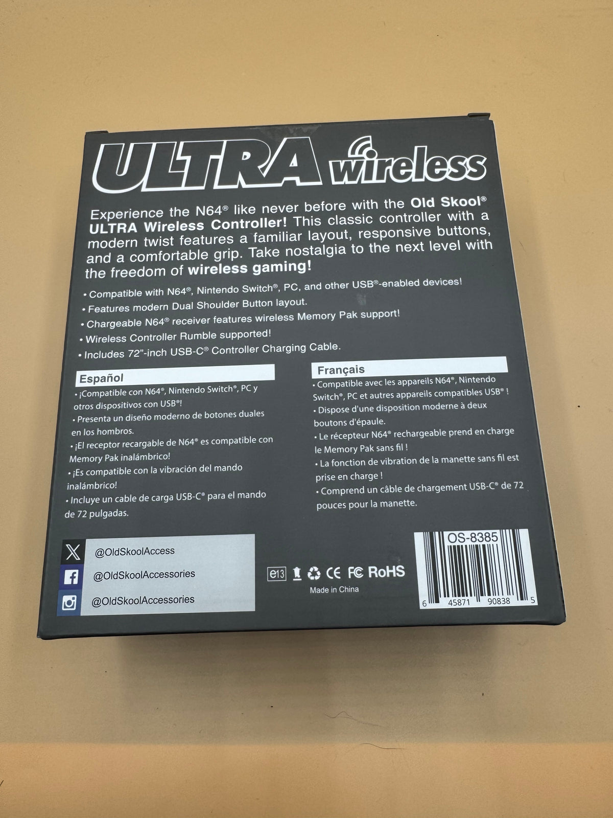 Oldskool “Ultra Wireless” controller for Nintendo 64 (Atomic Purple)