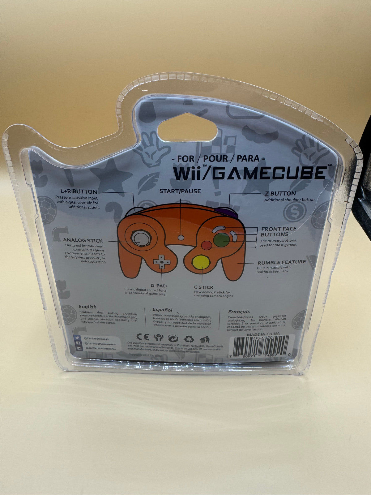 Oldskool Controller for Nintendo GameCube (Spice Orange)