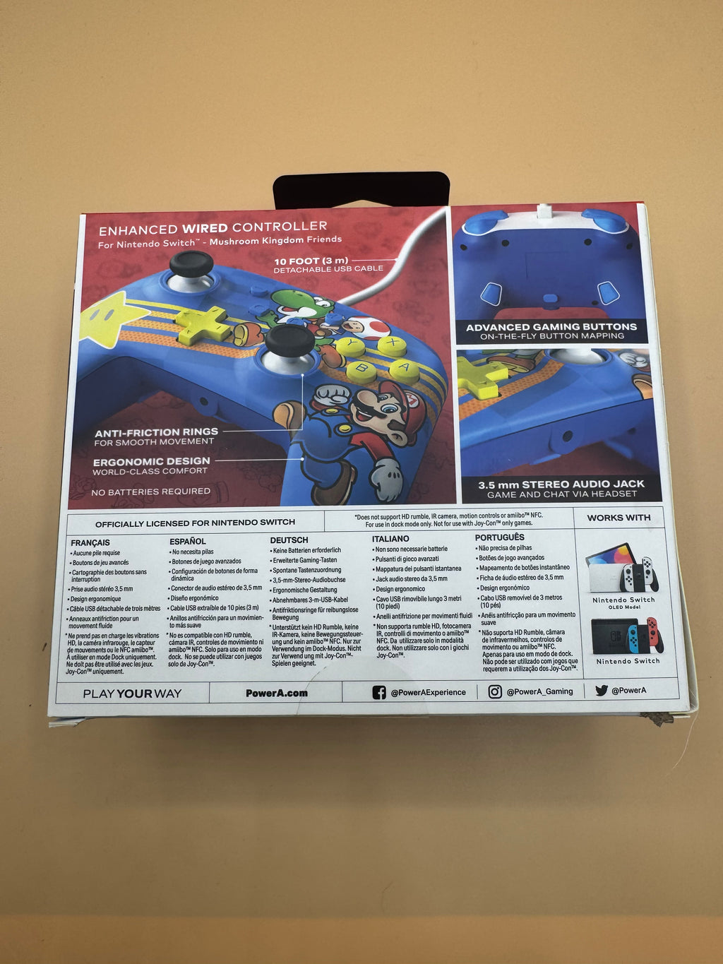 PowerA Enhanced Wired Controller for Nintendo Switch "Mushroom Kingdom Friends"