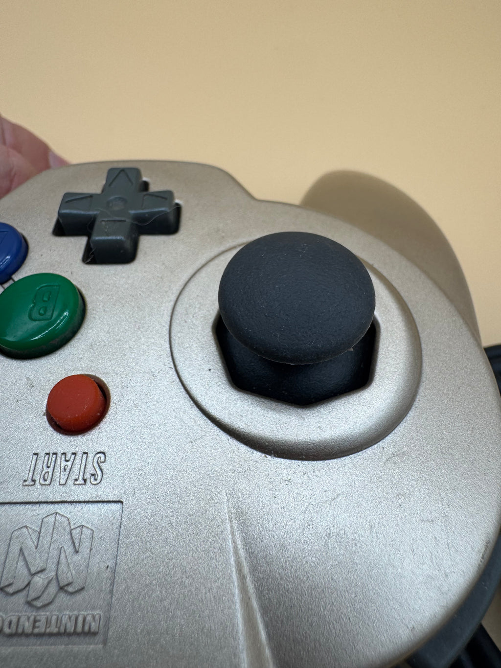 Gold Hori Mini Pad 64 Controller with modded PS2 Joystick