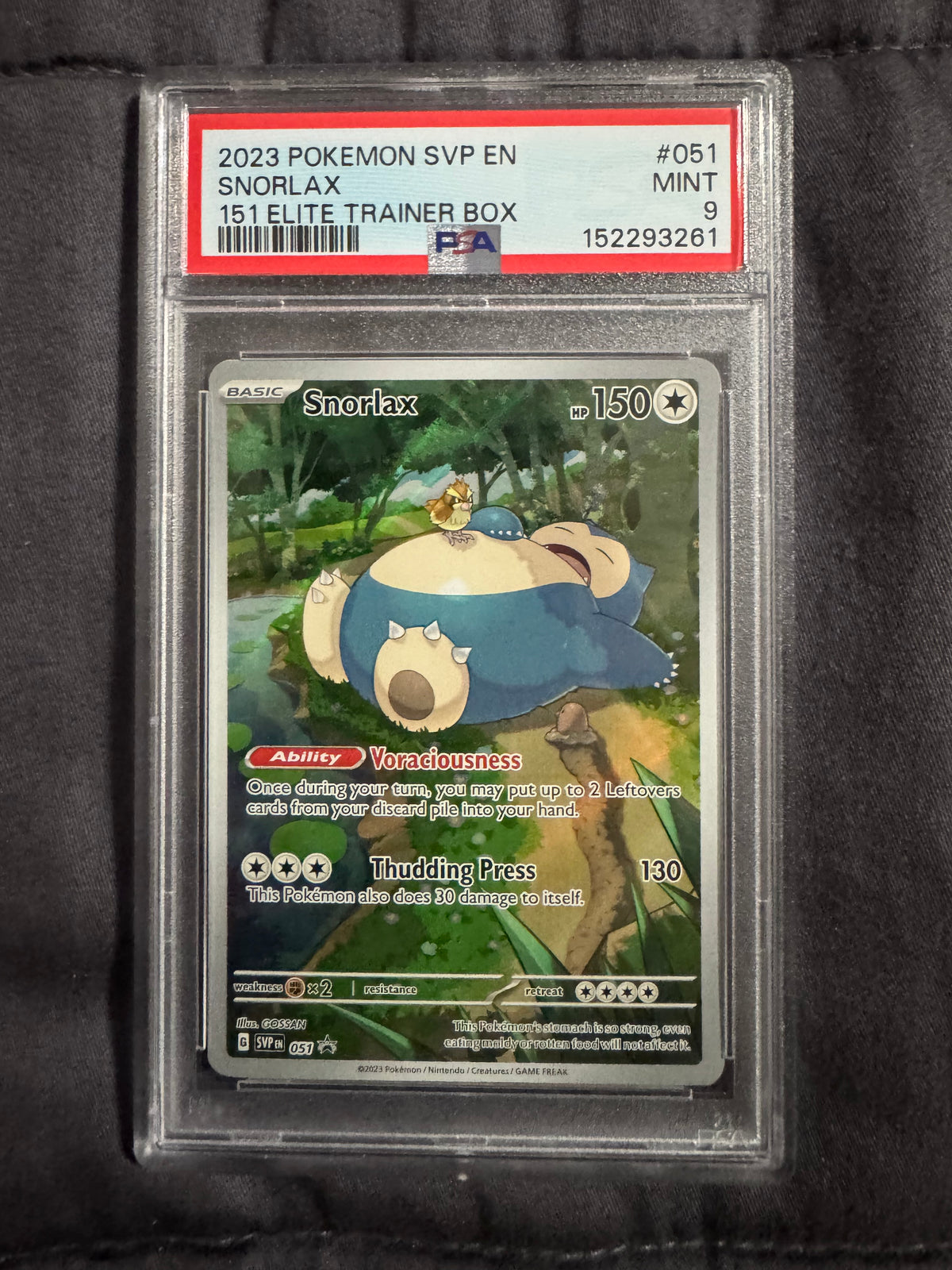 Pokémon TCG: Snorlax 151 Elite Trainer Box Promo PSA 9