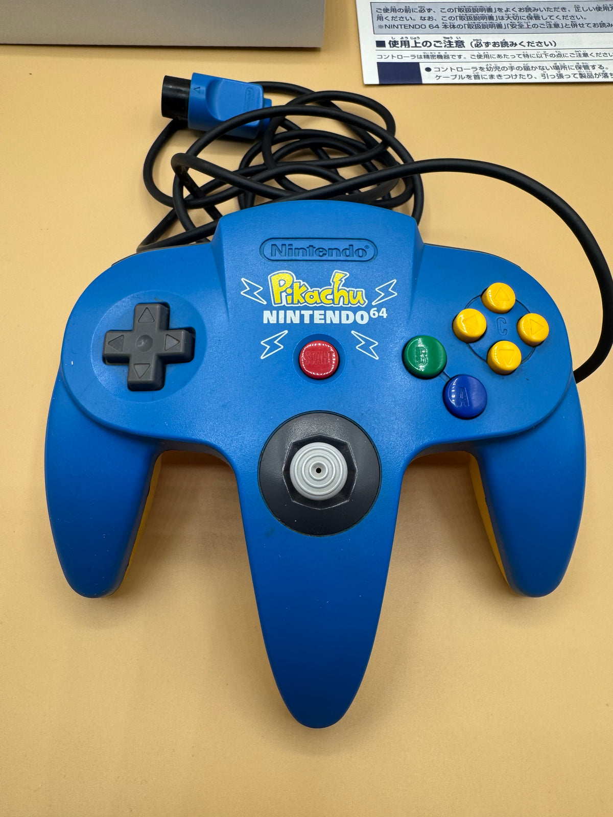 Japanese Import Pikachu Nintendo 64 Controller (Blue & Yellow / NUS-005) CiB