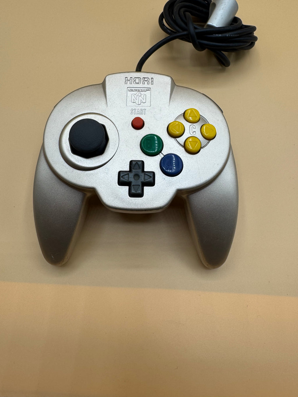 Gold Hori Mini Pad 64 Controller with modded PS2 Joystick