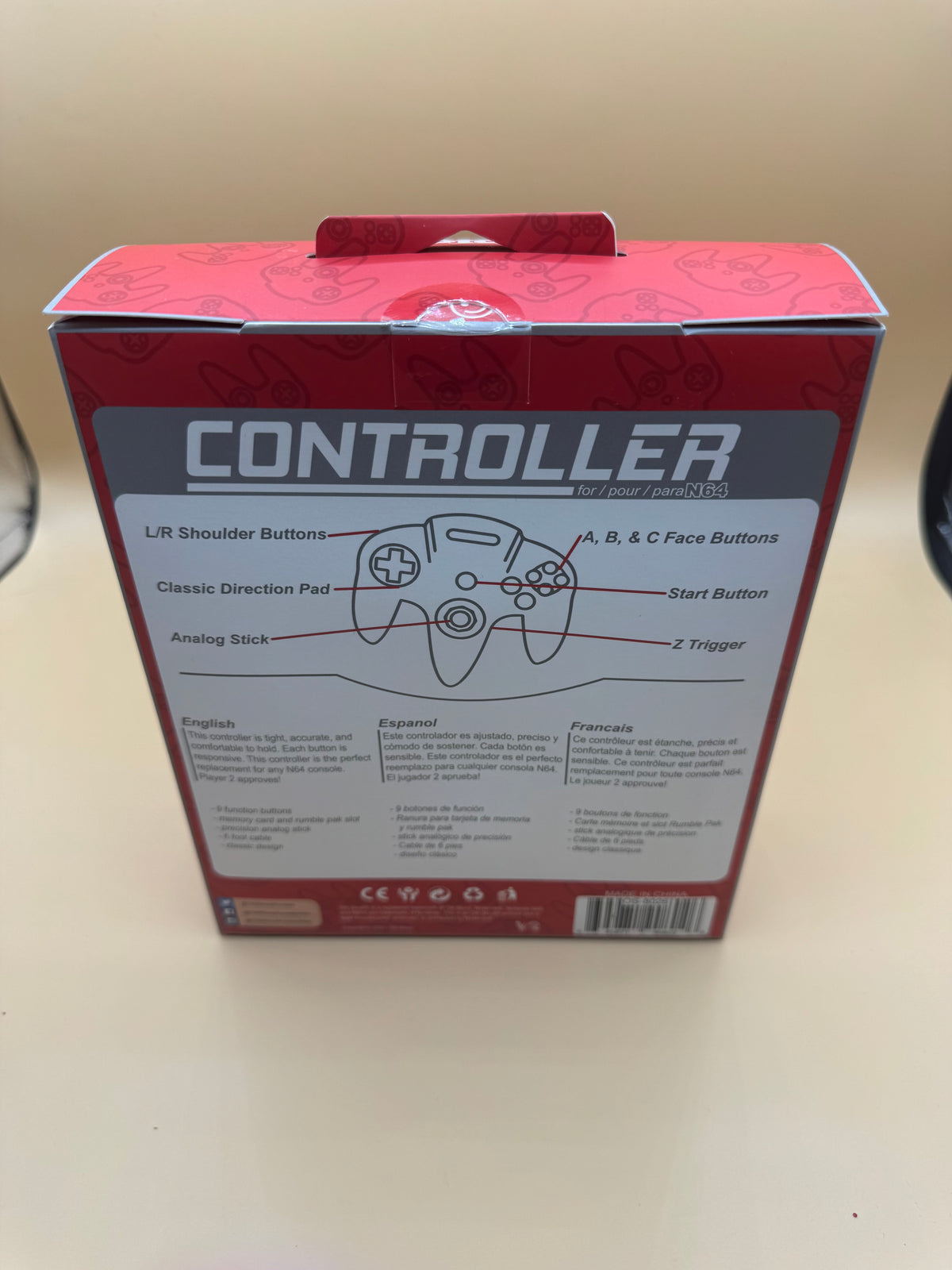 Oldskool Controller for Nintendo 64 (Watermelon Red)