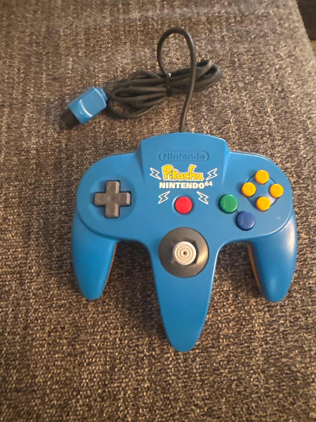 “Pikachu” Blue and Yellow Nintendo 64 Controller
