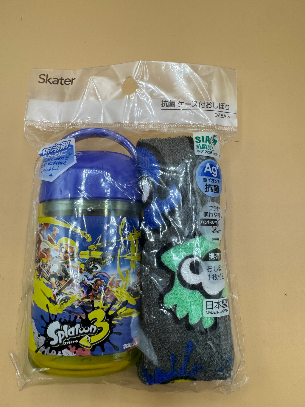 Splatoon 3 Antibacterial Oshibori Hand Towel Set with Case