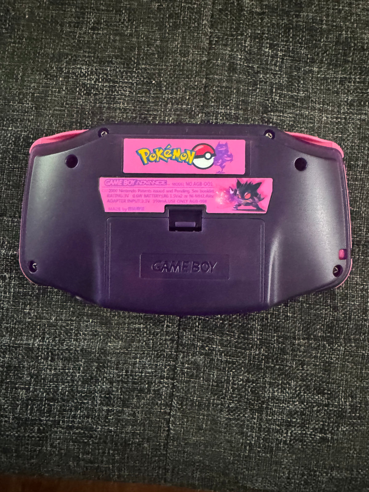 Customized Gengar Pokémon Nintendo Game Boy Advance (GBA)