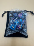 Two Toned (blue and purple)D&D Dice and Pouch