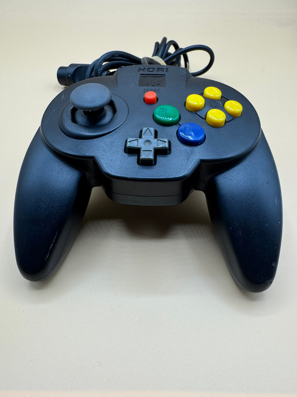 Black Hori Mini Pad 64 Controller with Modded PS2 Joystick