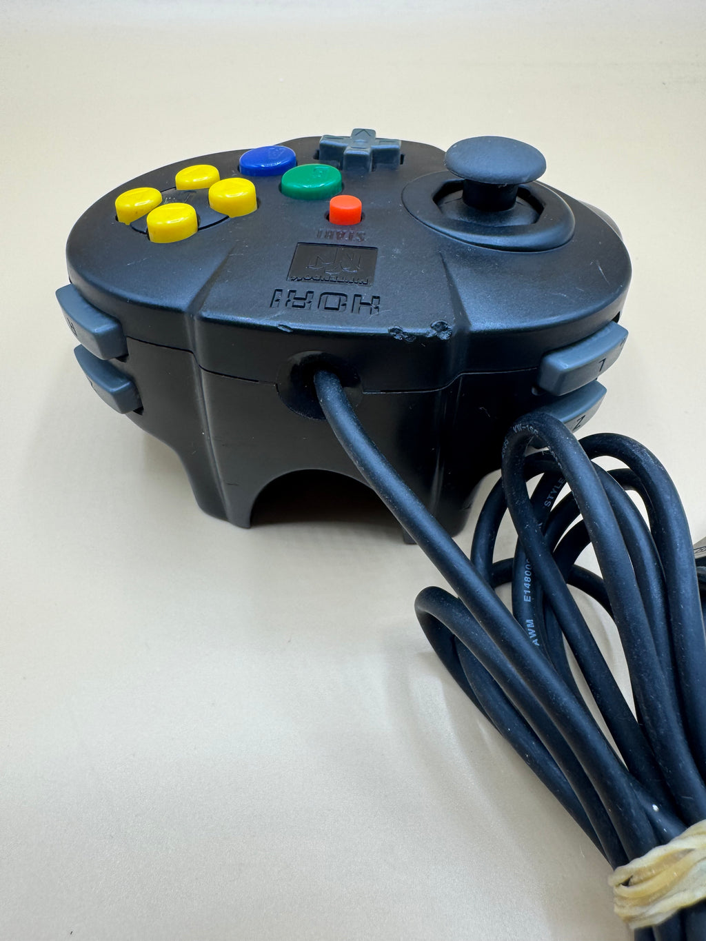 Black Hori Mini Pad 64 Controller with Modded PS2 Joystick