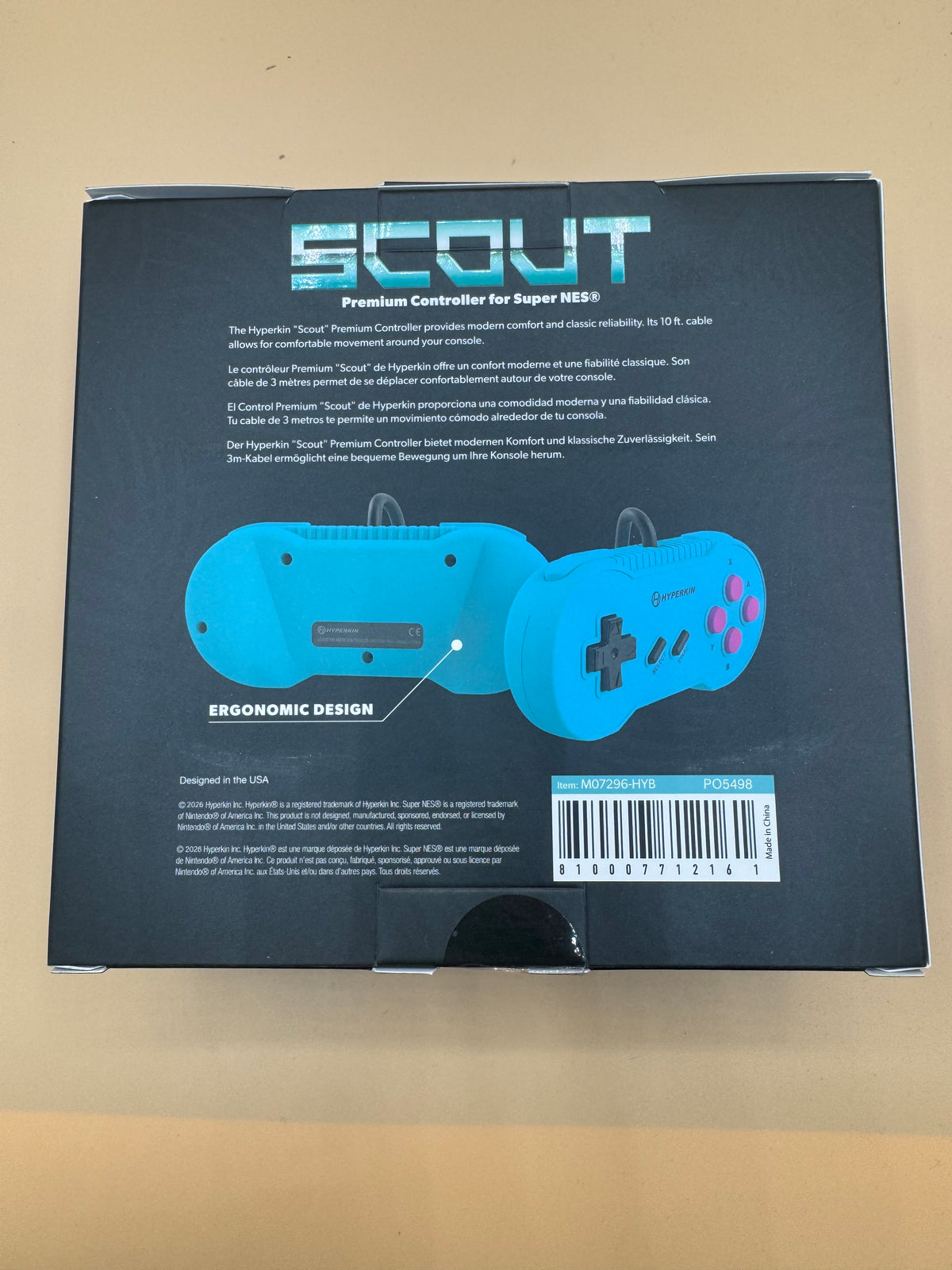 Hyperkin “Scout” Controller (Hyper Beach) for Super Nintendo (SNES)