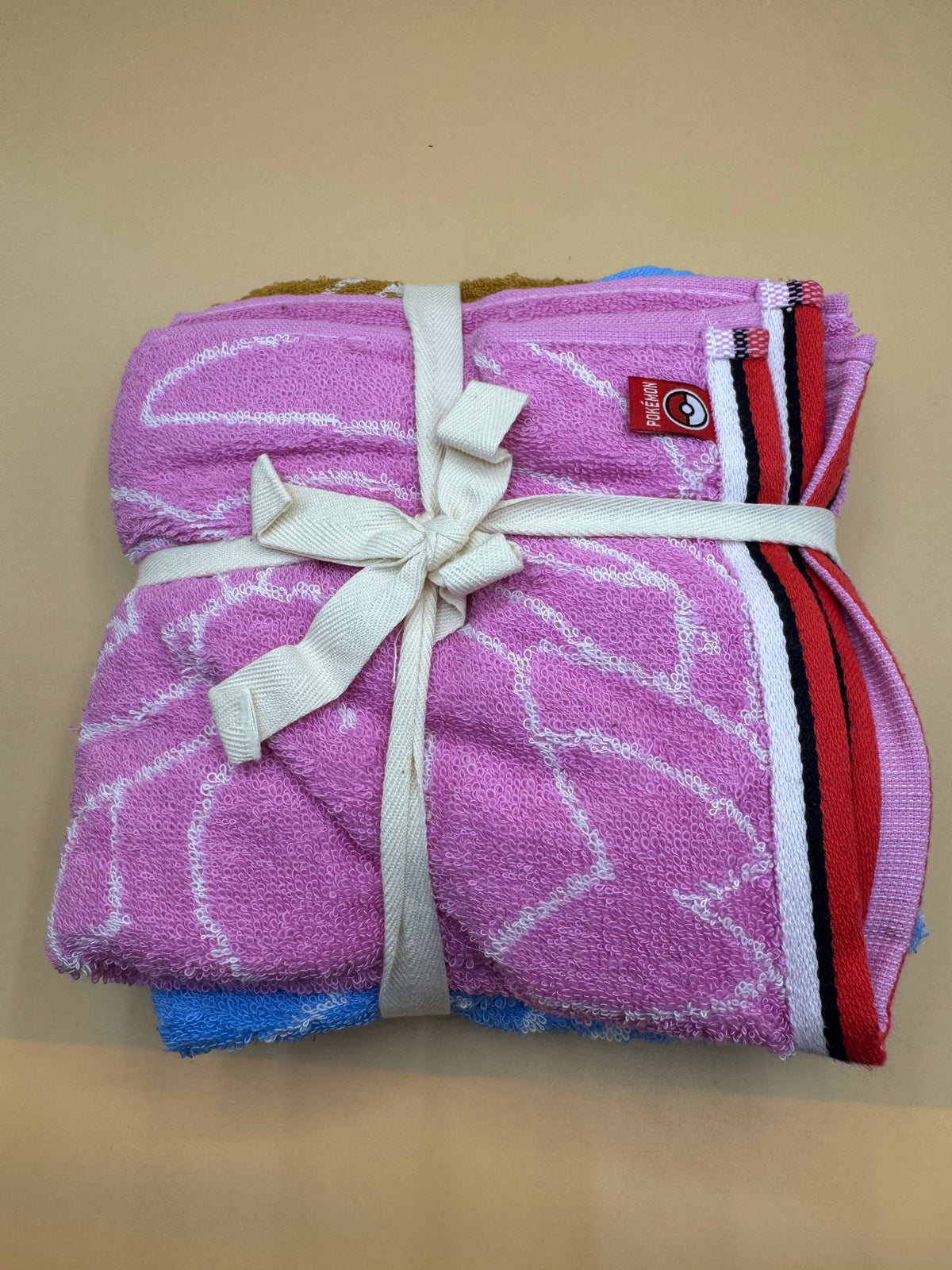 Hayashi Pokémon 3-Pattern Face Towel Set featuring Eevee, Glaceon, and Sylveon