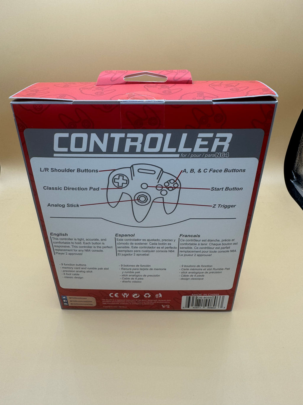 Oldskool Controller for Nintendo 64 (Fire Orange)