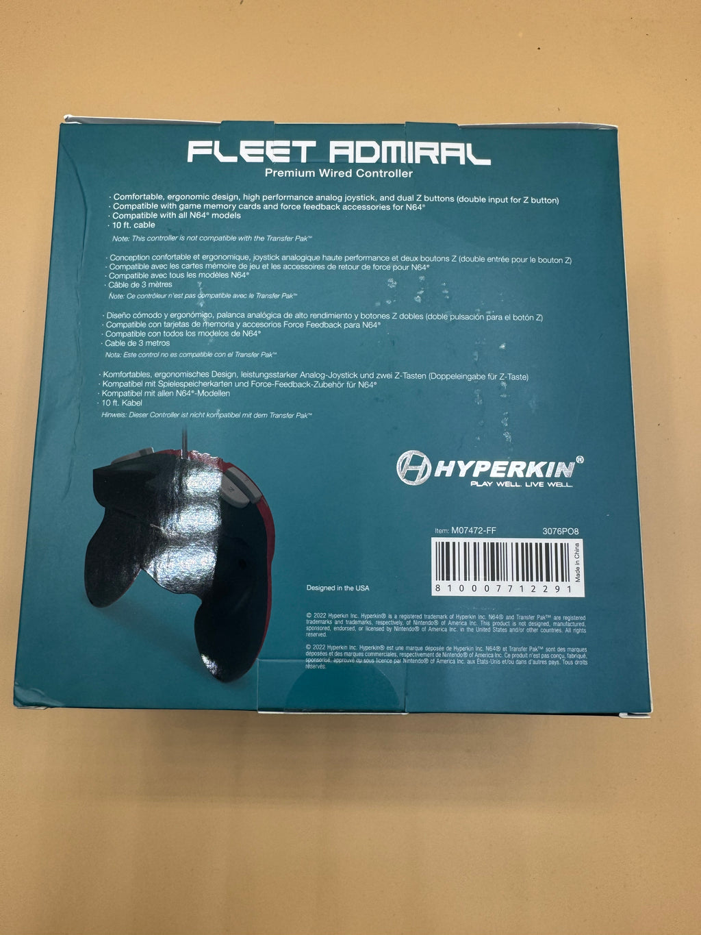 Hyperkin “Fleet Admiral” Premium Controller (Fire Fleet) for Nintendo 64