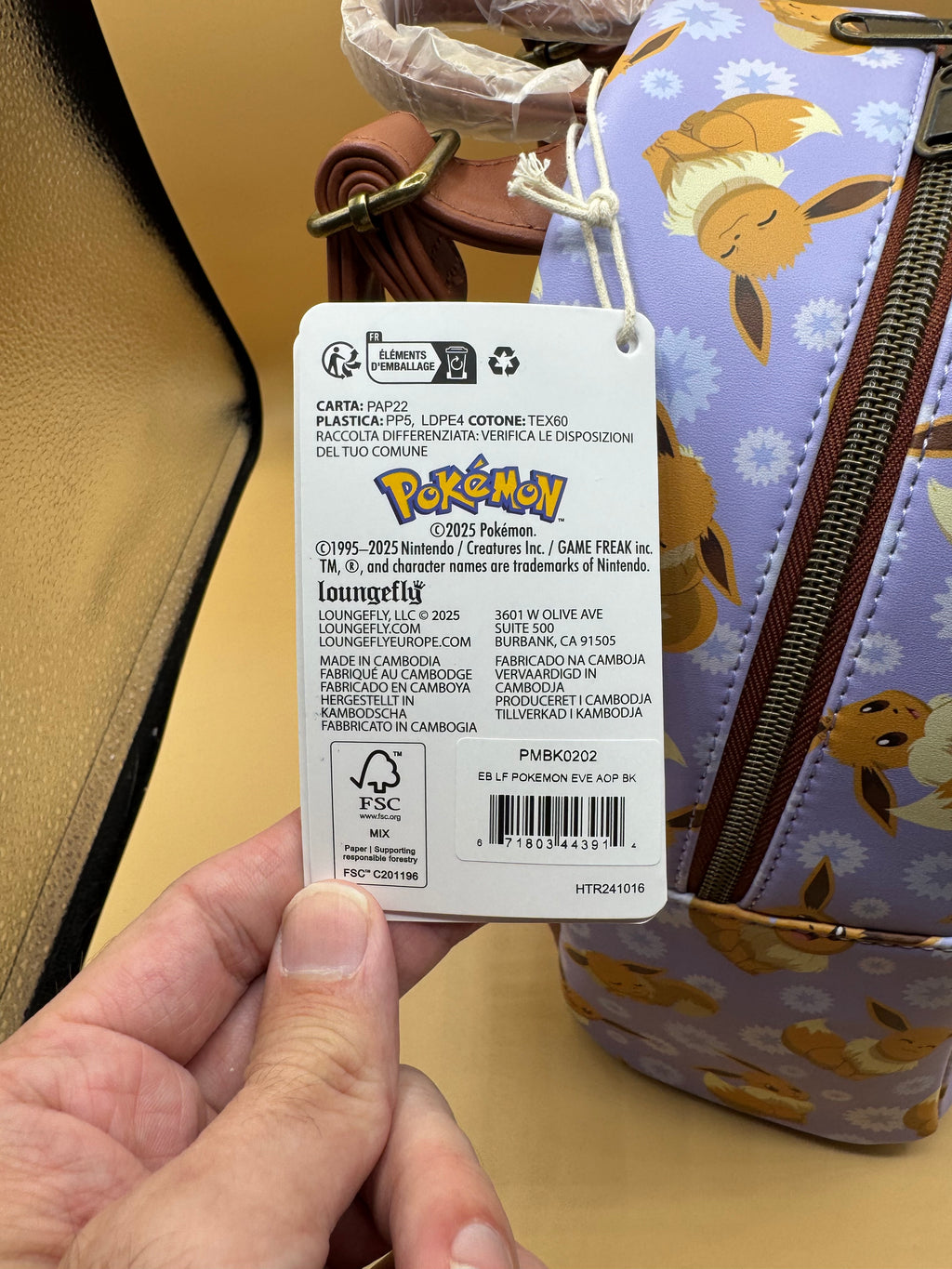 Loungefly Pokémon Eevee Sakura / Floral All-Over Print Mini Backpack